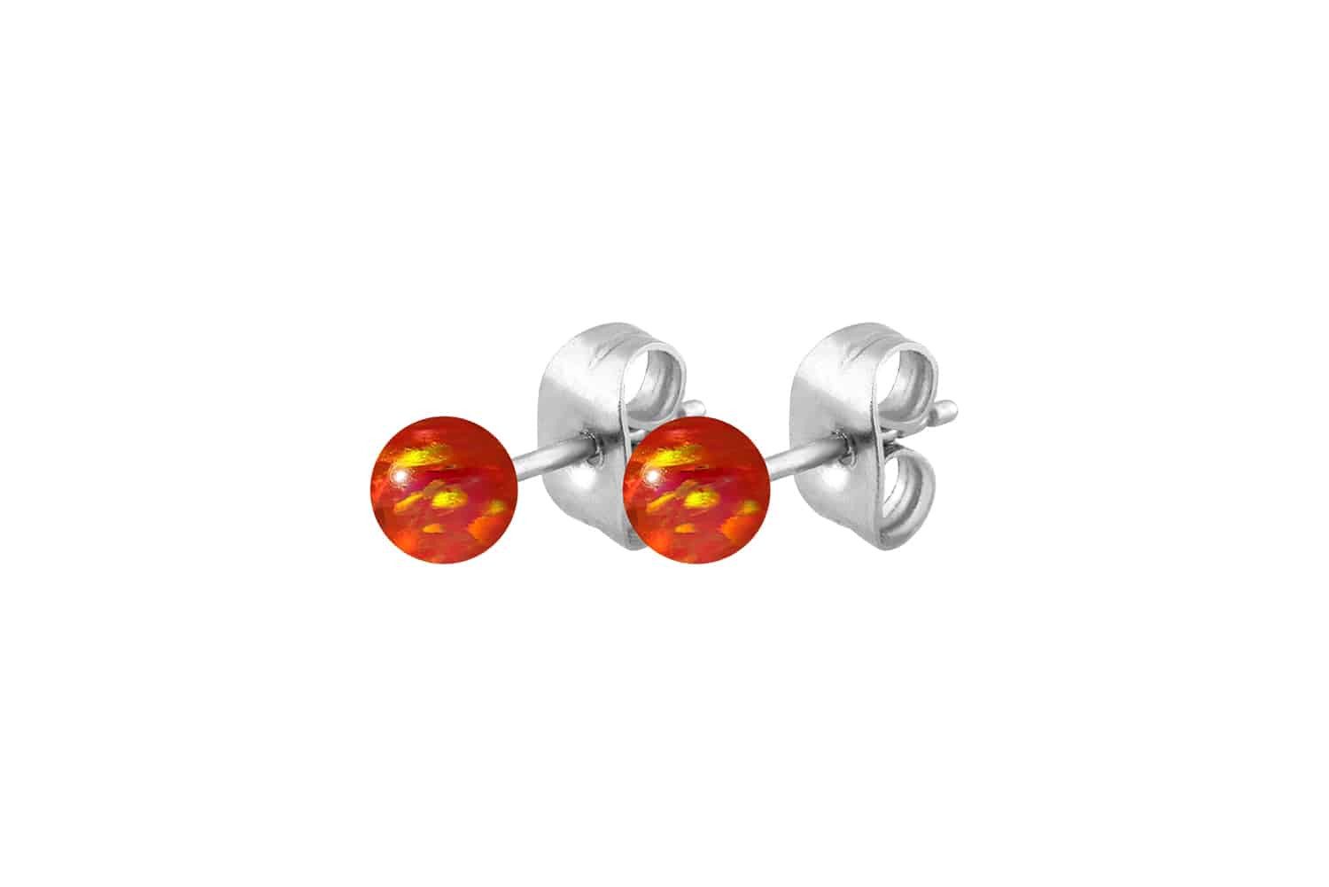 FILANGO Paar Ohrstecker Chirurgenstahl Ohrstecker SYNTHETISCHER OPAL (Ohrstecker, 1-tlg)