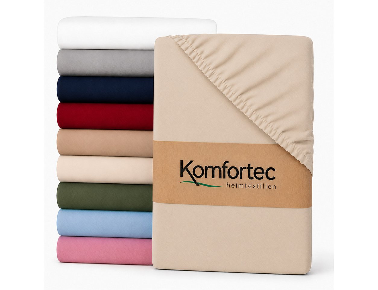 Komfortec Spannbettlaken Boxspringbett bis 15cm - 30cm Matratzenhöhe, Mikrofaser, Gummizug: Rundum, (1 Stück), 200x200 cm, Navy Blau