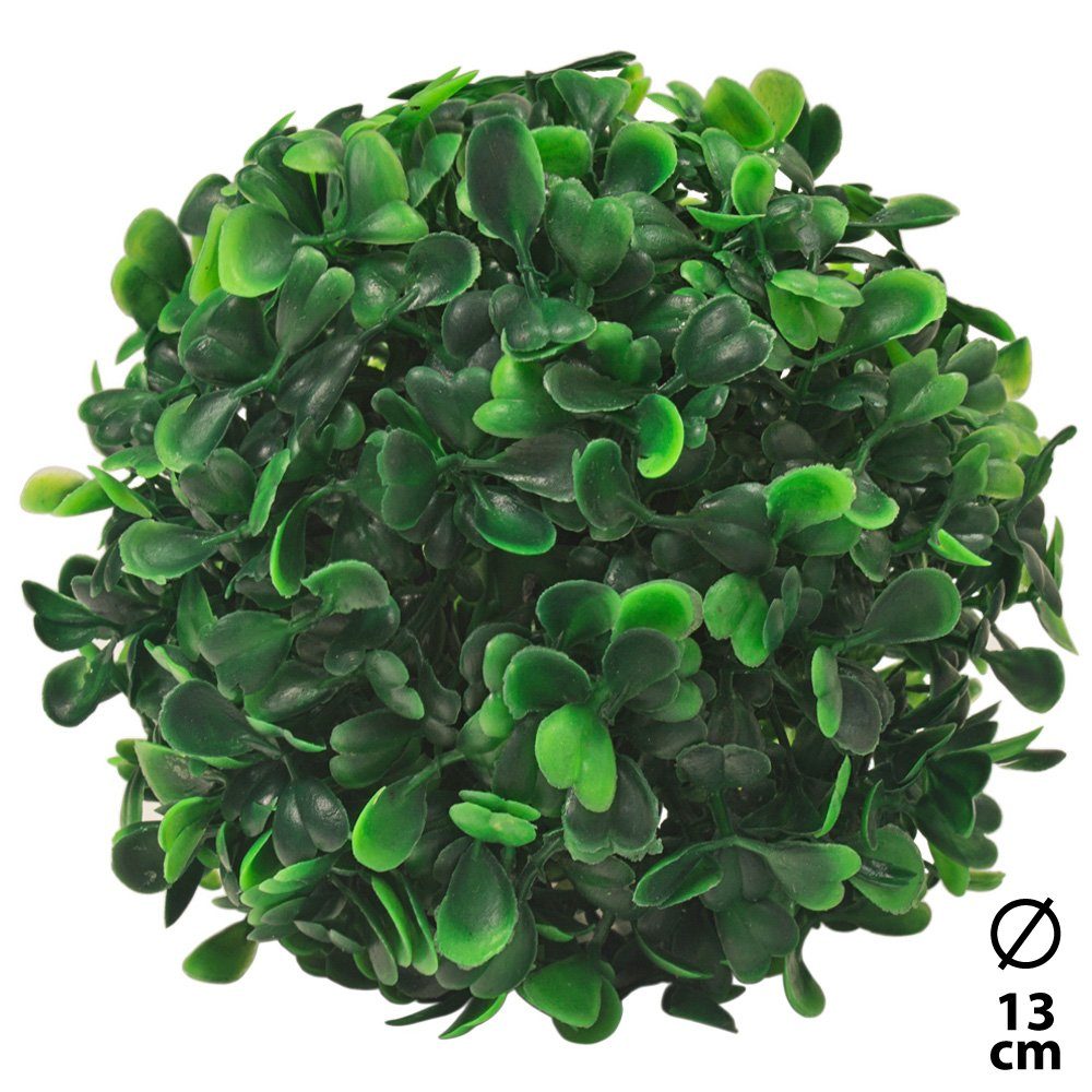 Kunstpflanze Buchsbaum Kugel Künstliche Pflanze Buxus Deko Ø13cm Decovego, Decovego