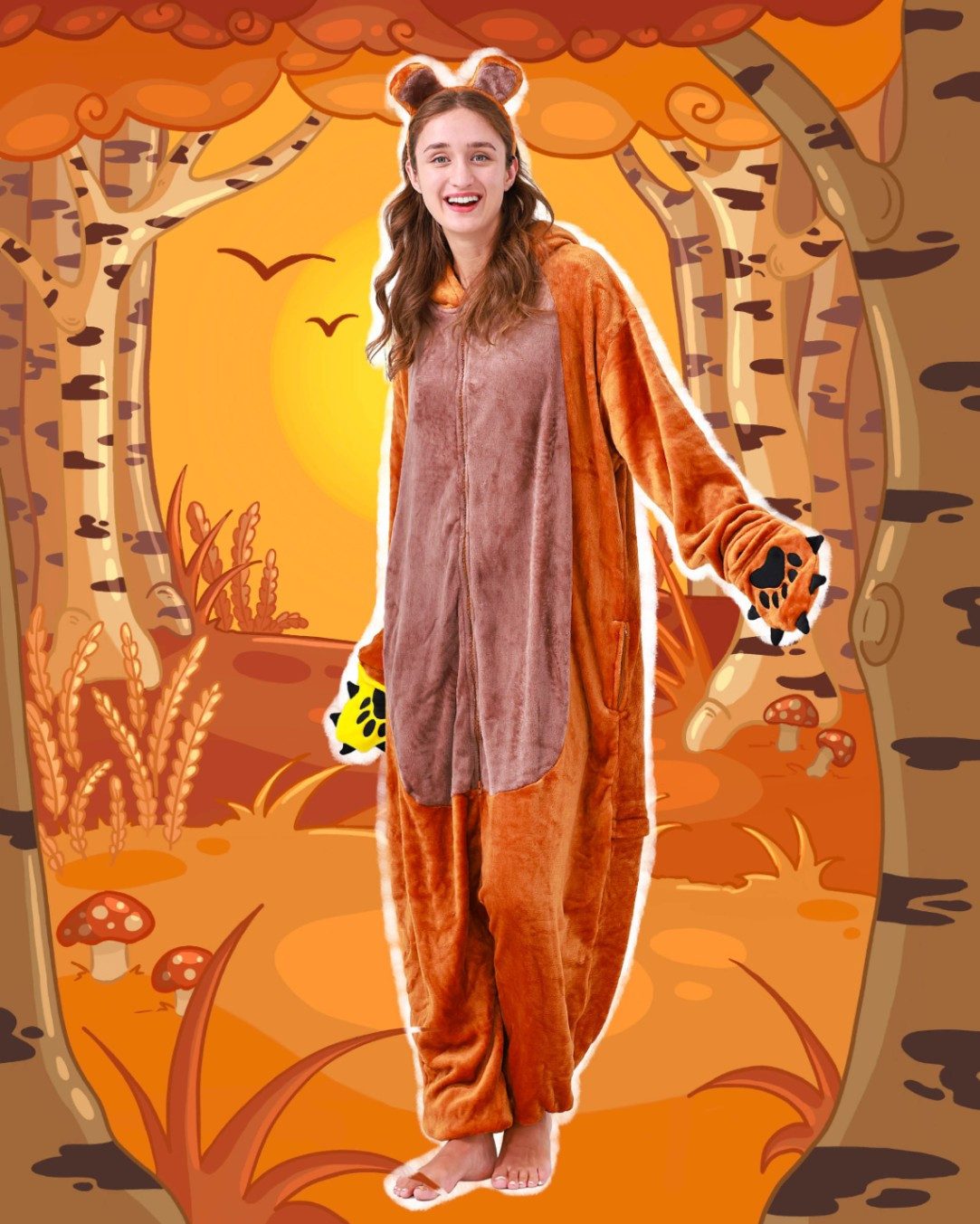 Corimori Partyanzug Flauschiges Bären-Kostüm für Erwachsene + Haarreif, Jum günstig online kaufen