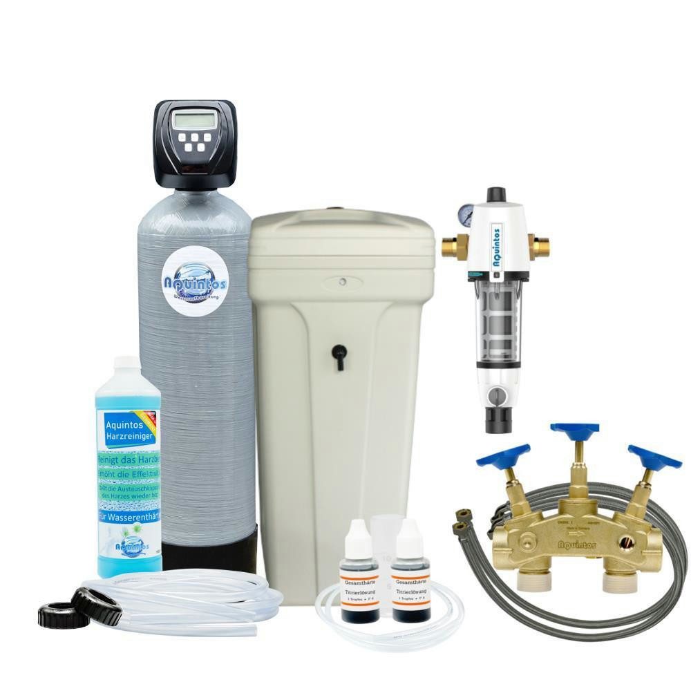 Aquintos Wasseraufbereitung Wasserhahn-Wasserfilter MEC80 TOP-Line Wasserenthärtungsanlage, Solebehälter (Set4, Set4), Entkalkungsanlage