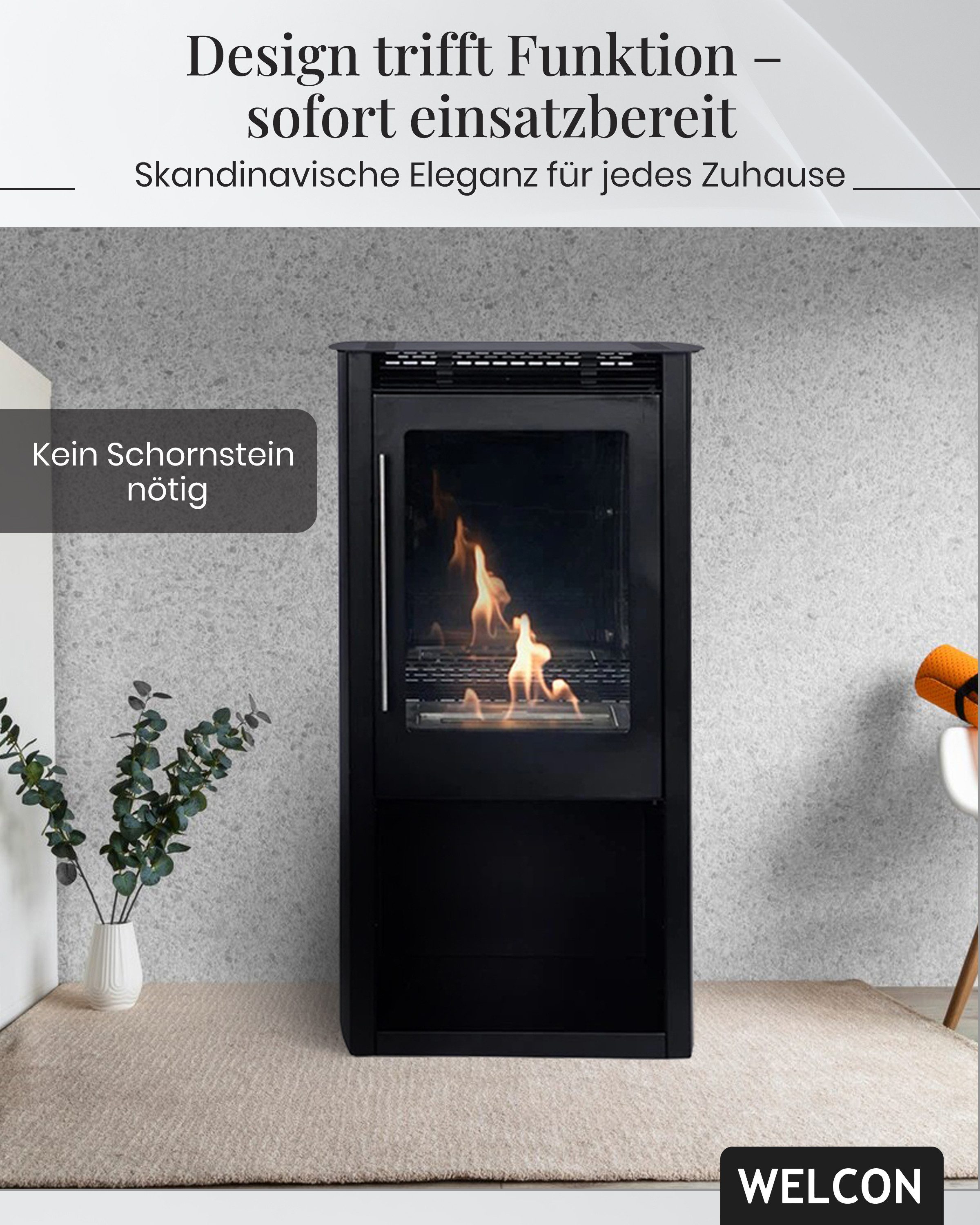 WELCON Echtfeuer-Dekokamin Kamin Trondheim