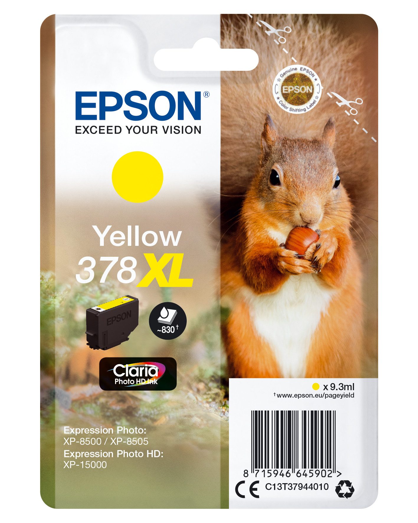 Epson Tintenpatrone 378XL Gelb (9,3ml) Tintenpatrone