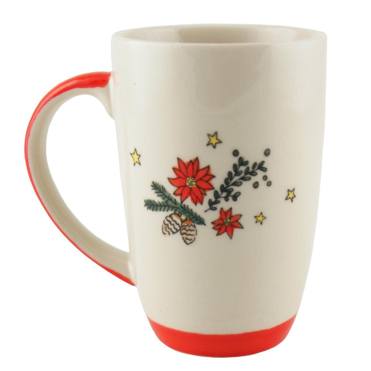 Keramik Keramik-Design-Becher Mila Mila Becher Weihnachtskranz,