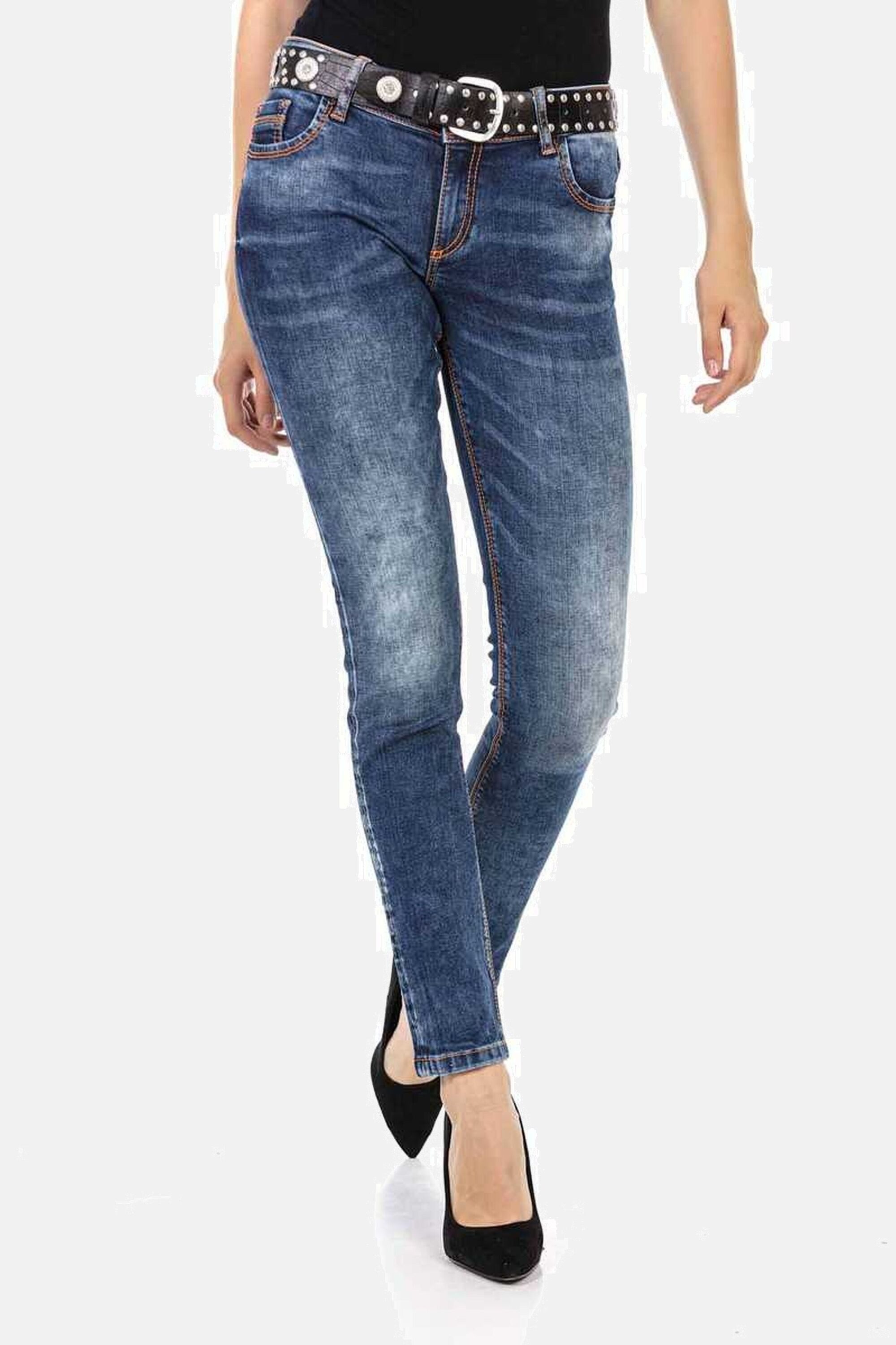 Cipo & Baxx Slim-fit-Jeans Jeans Mit trendigen Ziernähten, WD441