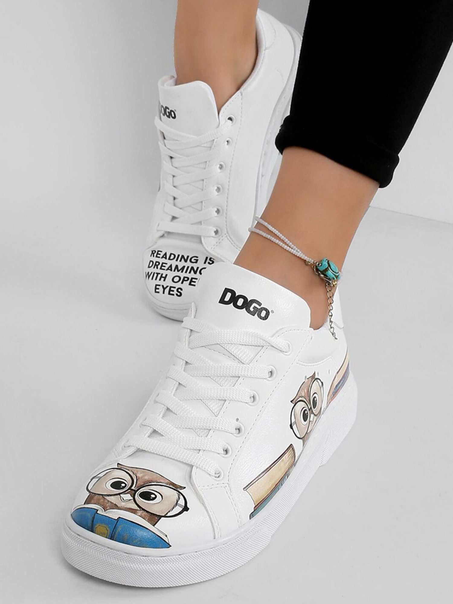 DOGO Ace Low-Top Sneaker The Wise Owl Damen Sneaker Sneaker Handgefertigt