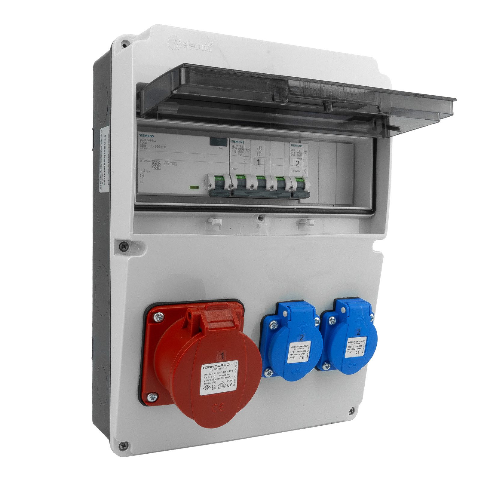 Doktorvolt Stromverteiler Baustromverteiler Stromverteiler Wandverteiler 1x16A Siemens Komplett