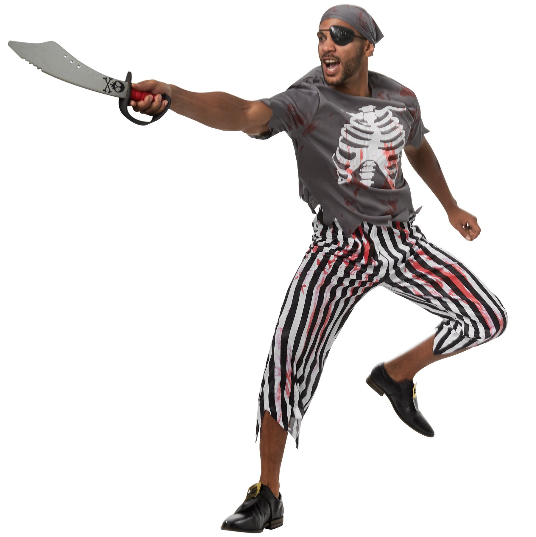 dressforfun Kostüm Herrenkostüm Gruseliger Zombie Pirat, Gruseliges, blutbeschmiertes Piraten-Outfit