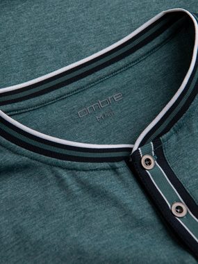 OMBRE T-Shirt Henley-T-Shirt für Männer mit dekorativen Rippenbändern