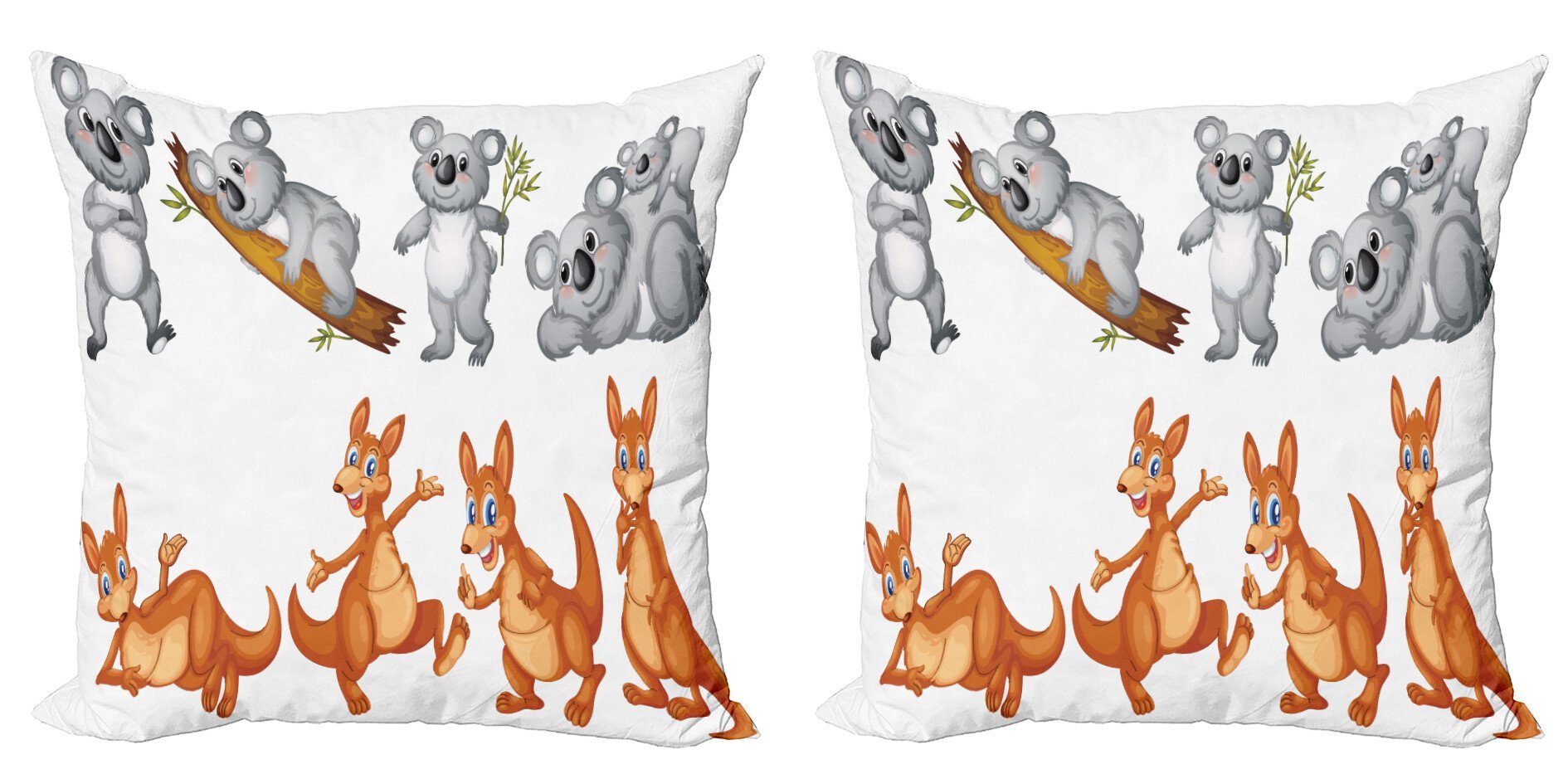 Kissenbezüge Modern Accent Doppelseitiger Kangaroos (2 Stück), Koalas Kids Digitaldruck, Abakuhaus