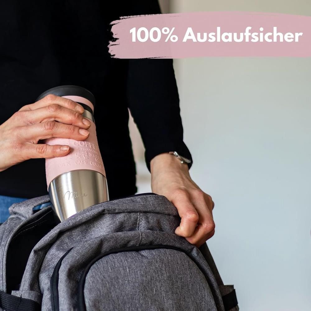 Milu Thermobecher Thermobecher Kaffee To Go Edelstahl 370 ml, auslaufsicher, isoliert
