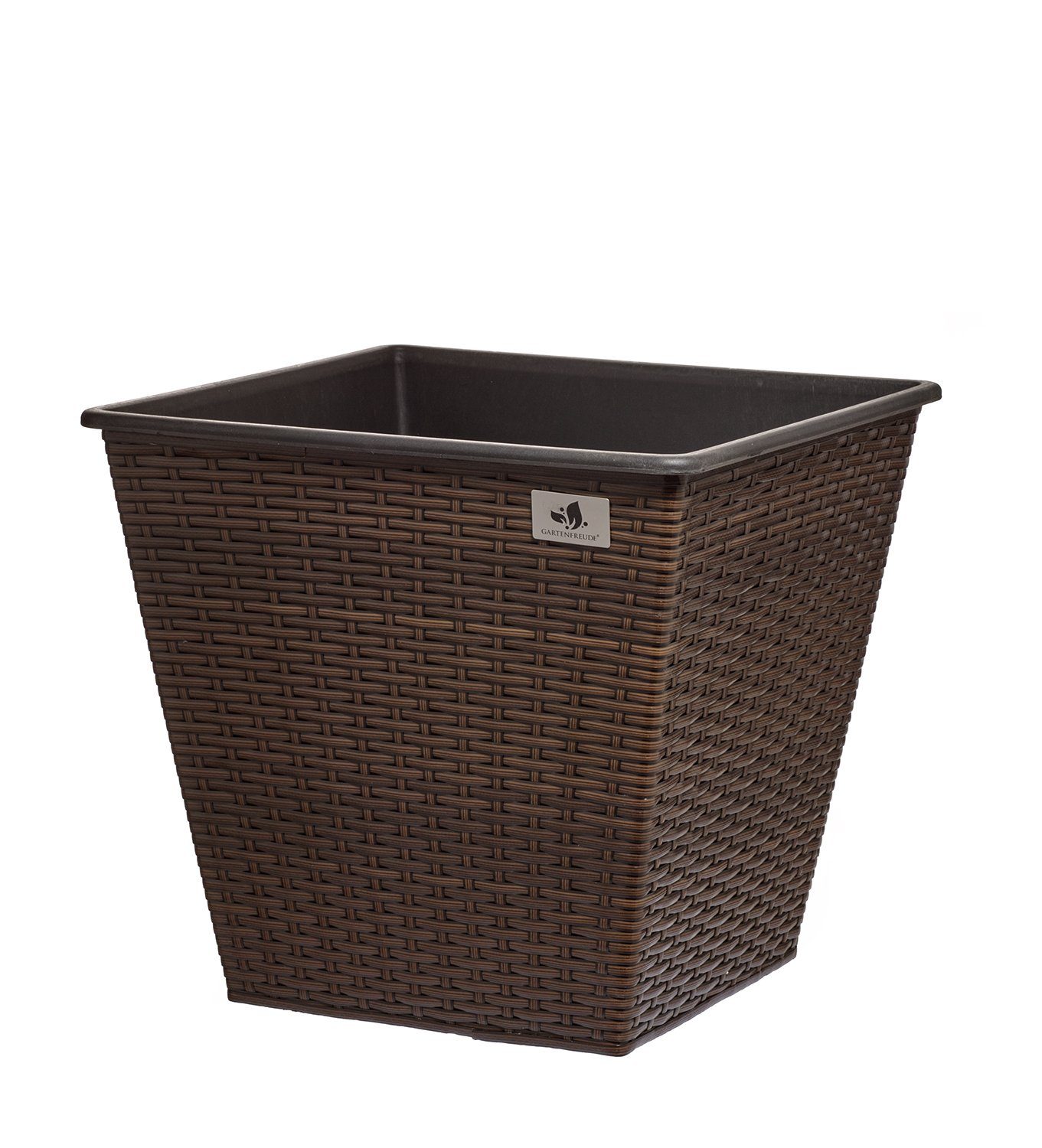 Blumentöpfe Blumenkasten 2er Braun Set Gartenfreude Pflanzkübel Bicolour Polyrattan