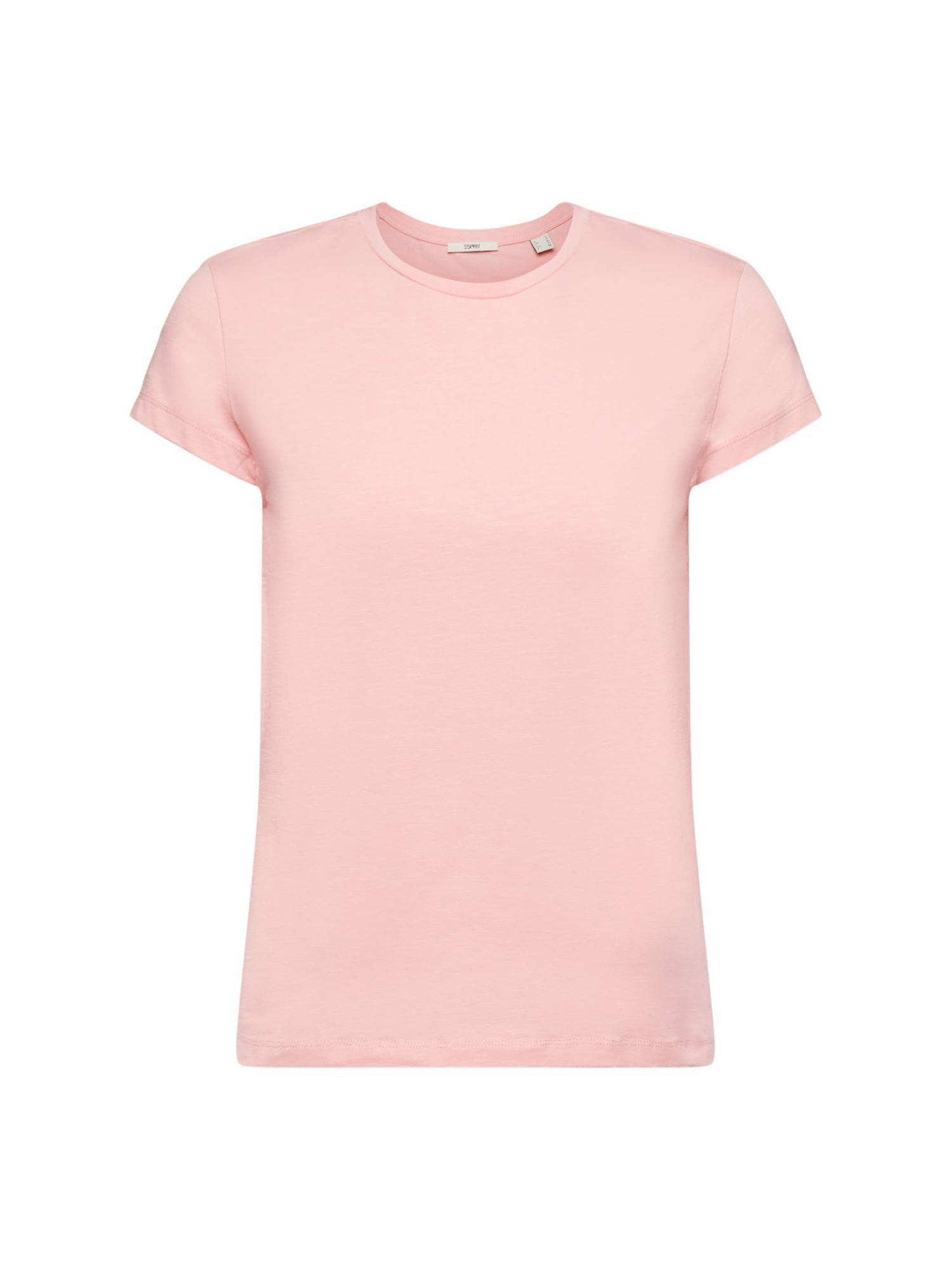 Esprit Langarmshirt T-Shirt mit Rundhalsausschnitt (1-tlg) PINK