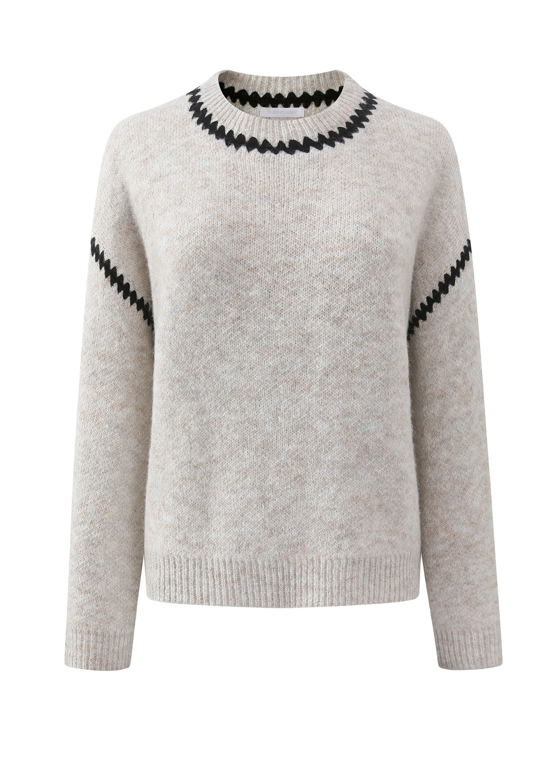 SASSYCLASSY Strickpullover Pullover mit Ziernähten für Damen Kuscheliger St günstig online kaufen