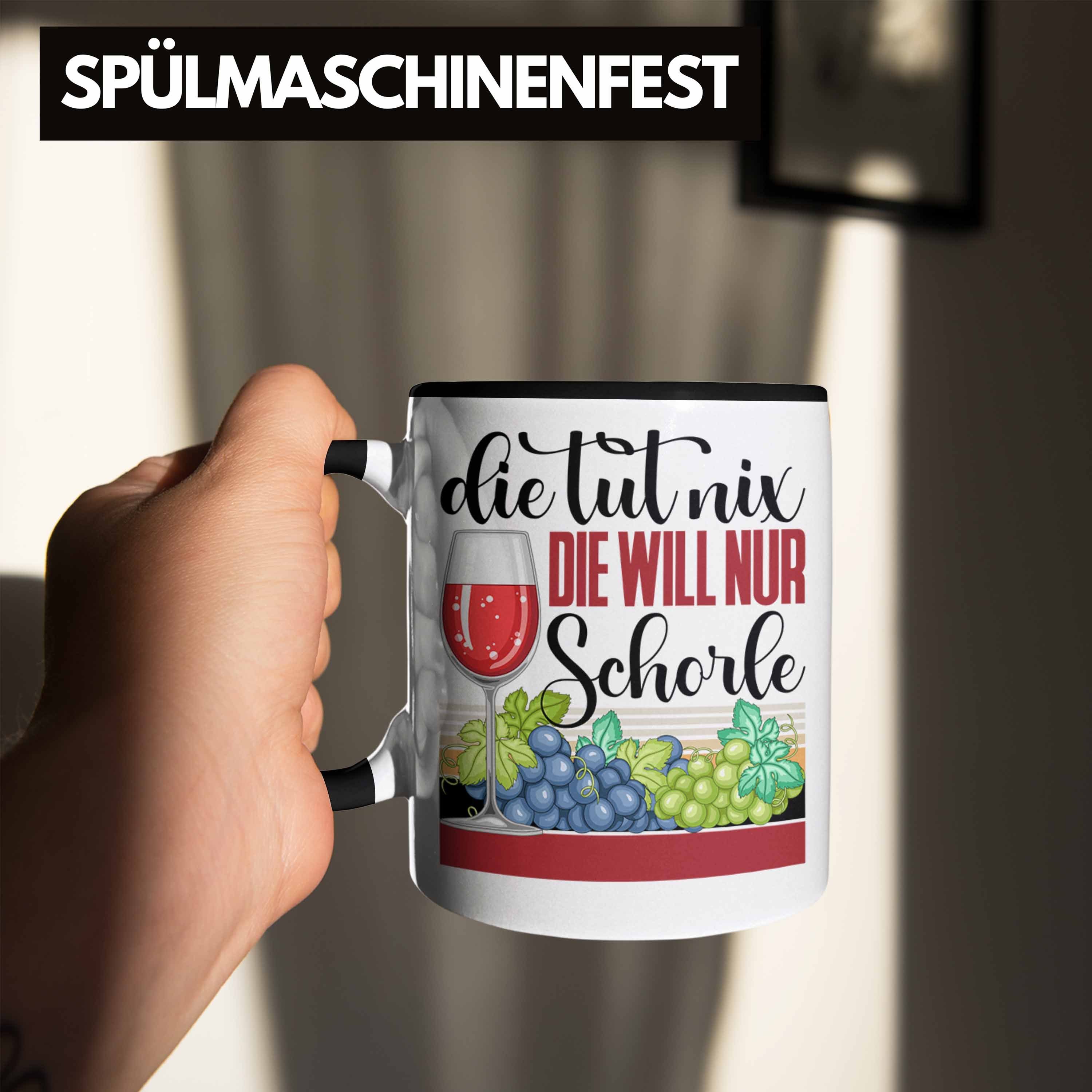 Nix Geschenkidee Tut Weinschorle Weintr Schwarz Die Die Tasse Trendation Tasse Schorle Nur Will