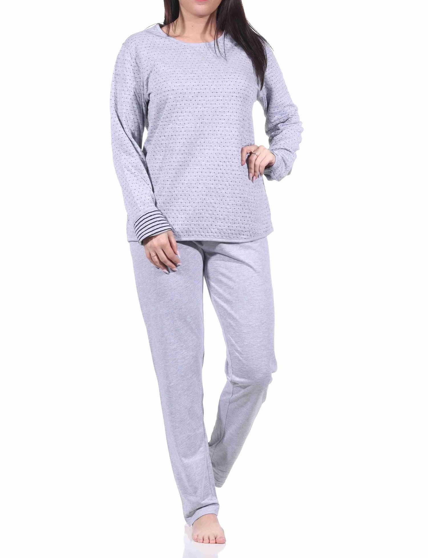 Pyjama Damen Wende Pyjama langarm Schlafanzug - 222 10 691