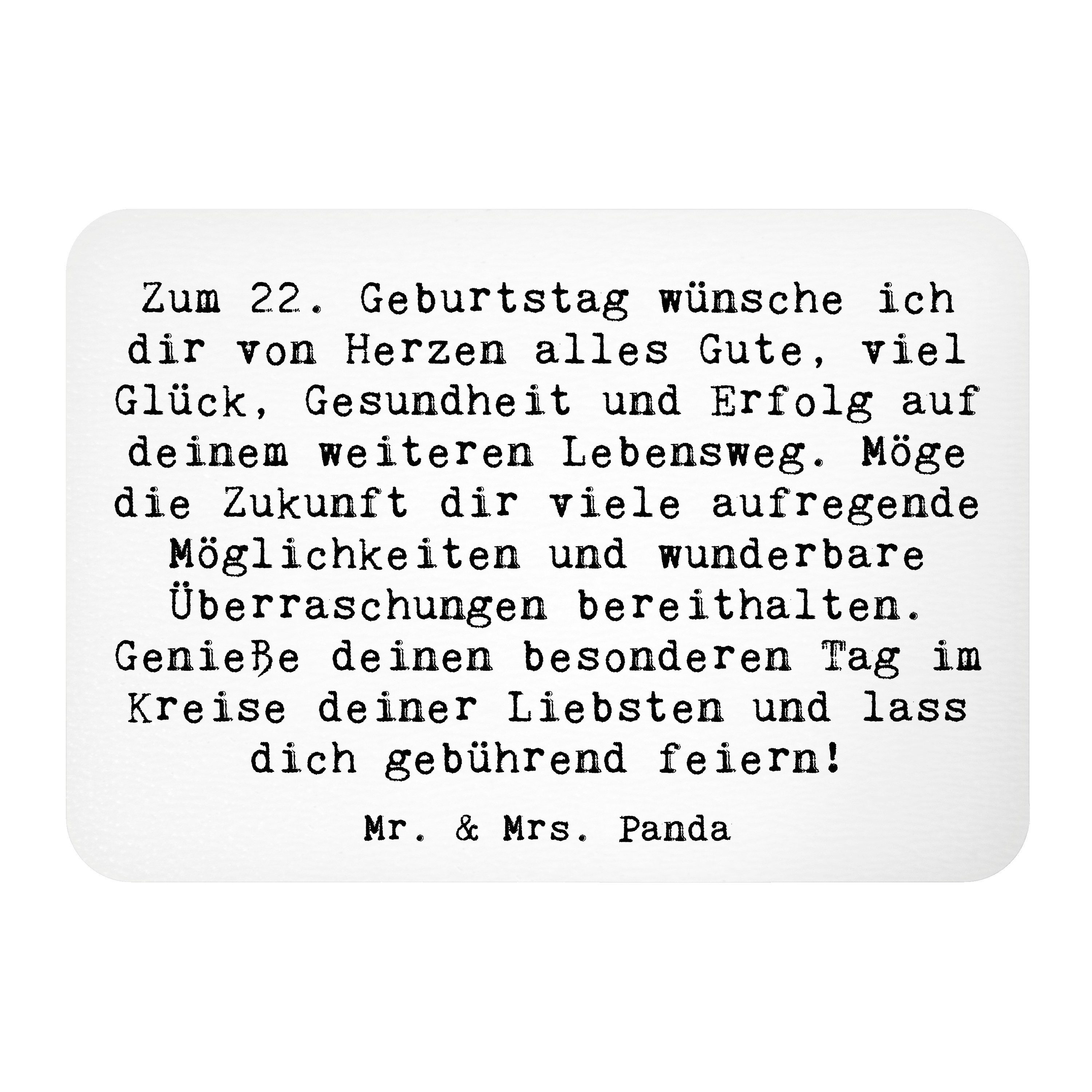 Mr. & Mrs. Panda Spruch 22. Geburtstag Weiß Geschenk, Erfolg