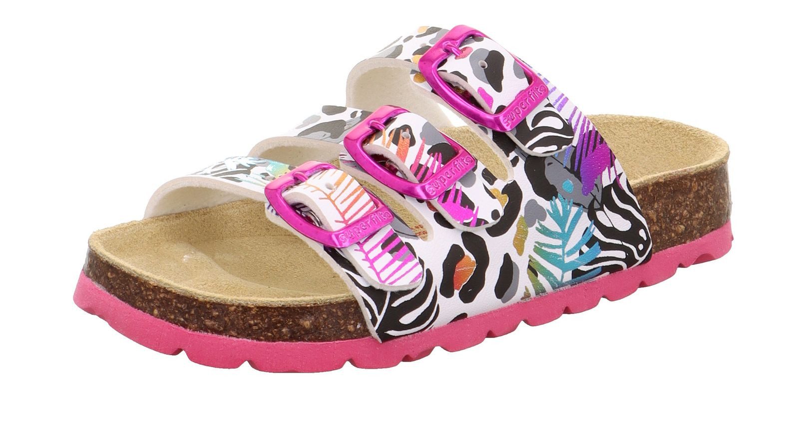 Superfit superfit Kinder Pantolette 1-800113-1100 weiss/mehrfarbig Clog