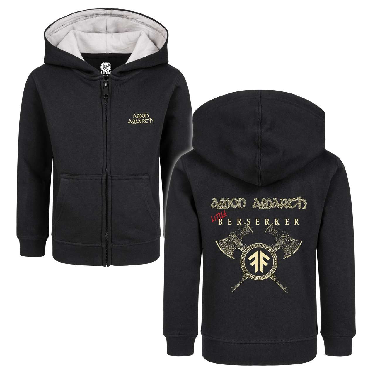 Kapuzensweatjacke mit Amon Amarth (Little Berserker) Aufdruck für Kinder von 2–14 Jahren