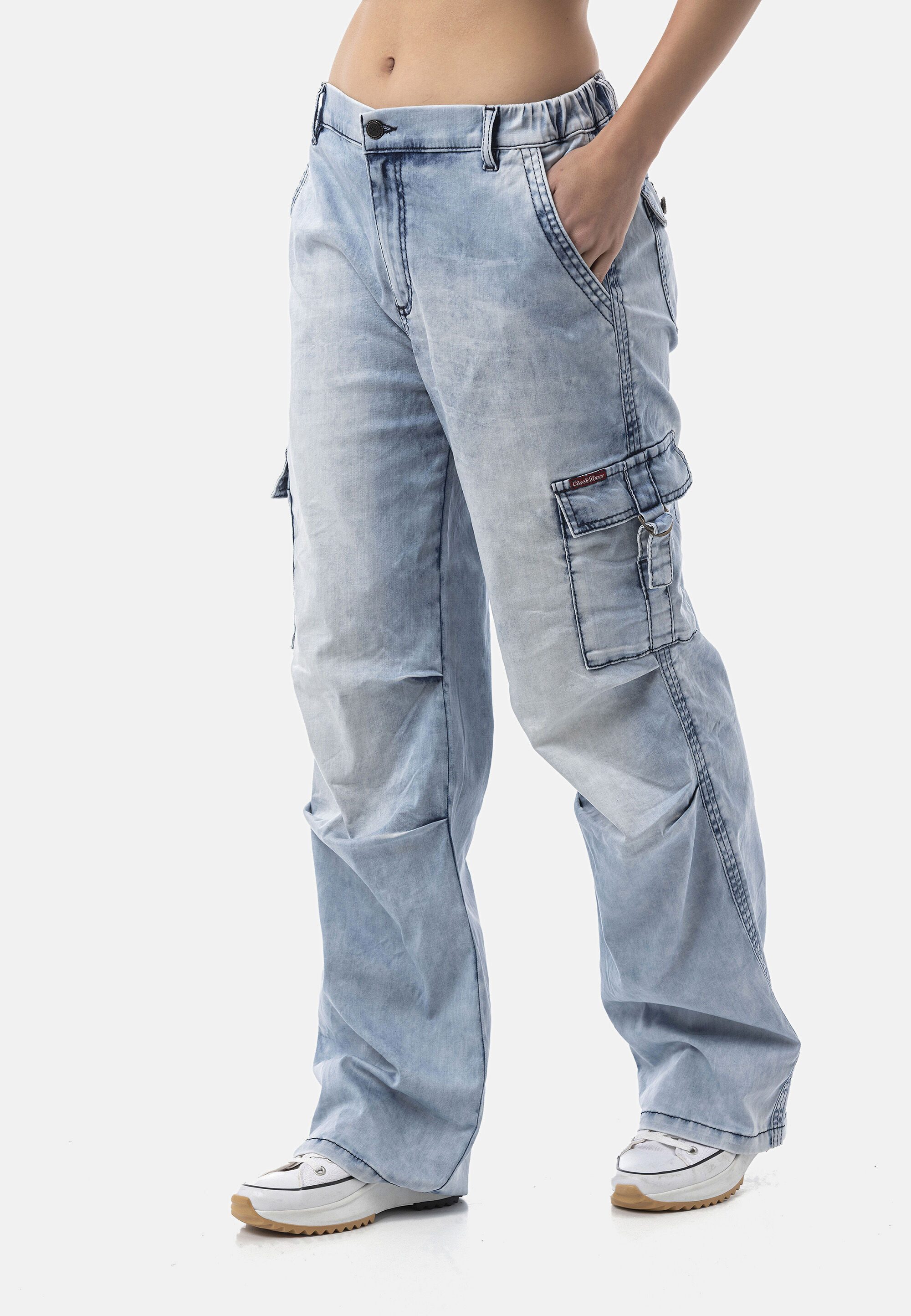Cipo & Baxx Relax-fit-Jeans WD544 Baggy leichte Sommerjeans