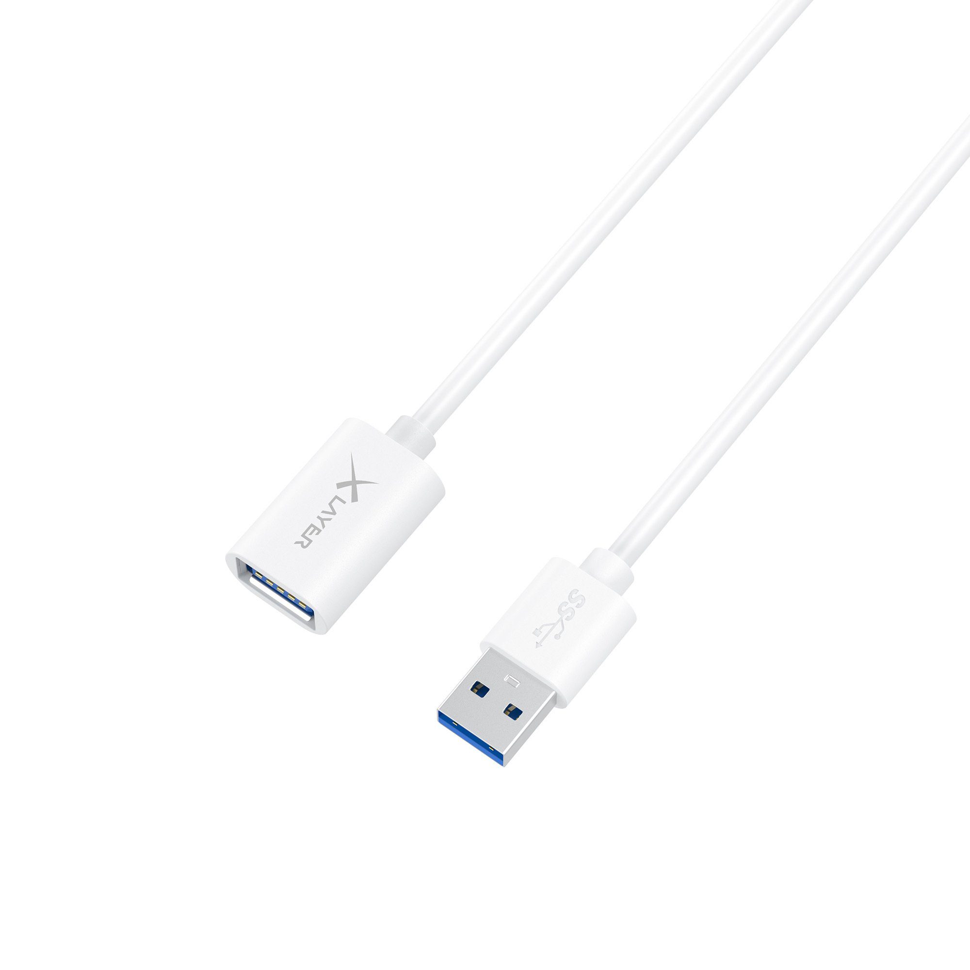 XLAYER Kabel Colour Line Verlängerungskabel USB to USB 1.5 m Smartphone-Kabel, USB Typ A, USB Typ A (150.00 cm)