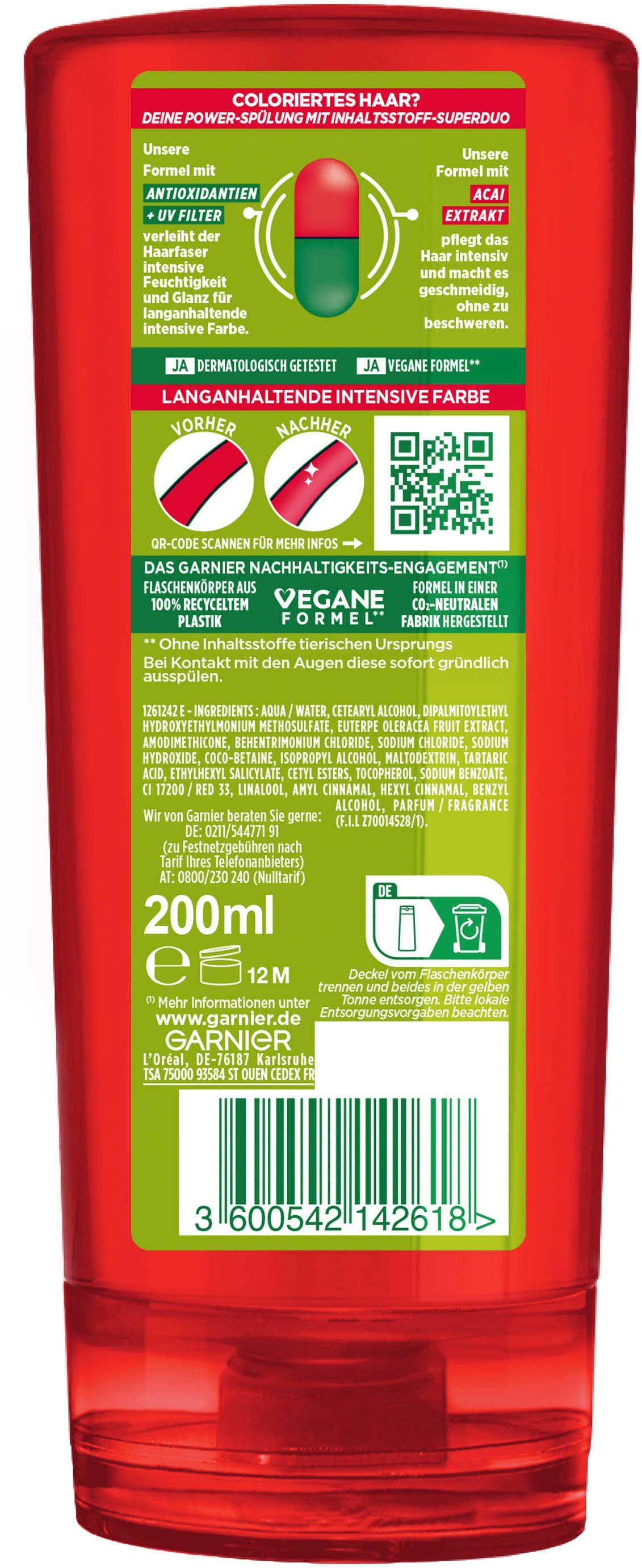GARNIER Haarspülung Garnier Fructis Farb Power Spülung, Set, 6-tlg., Strahlkraft für die Haarfarbe