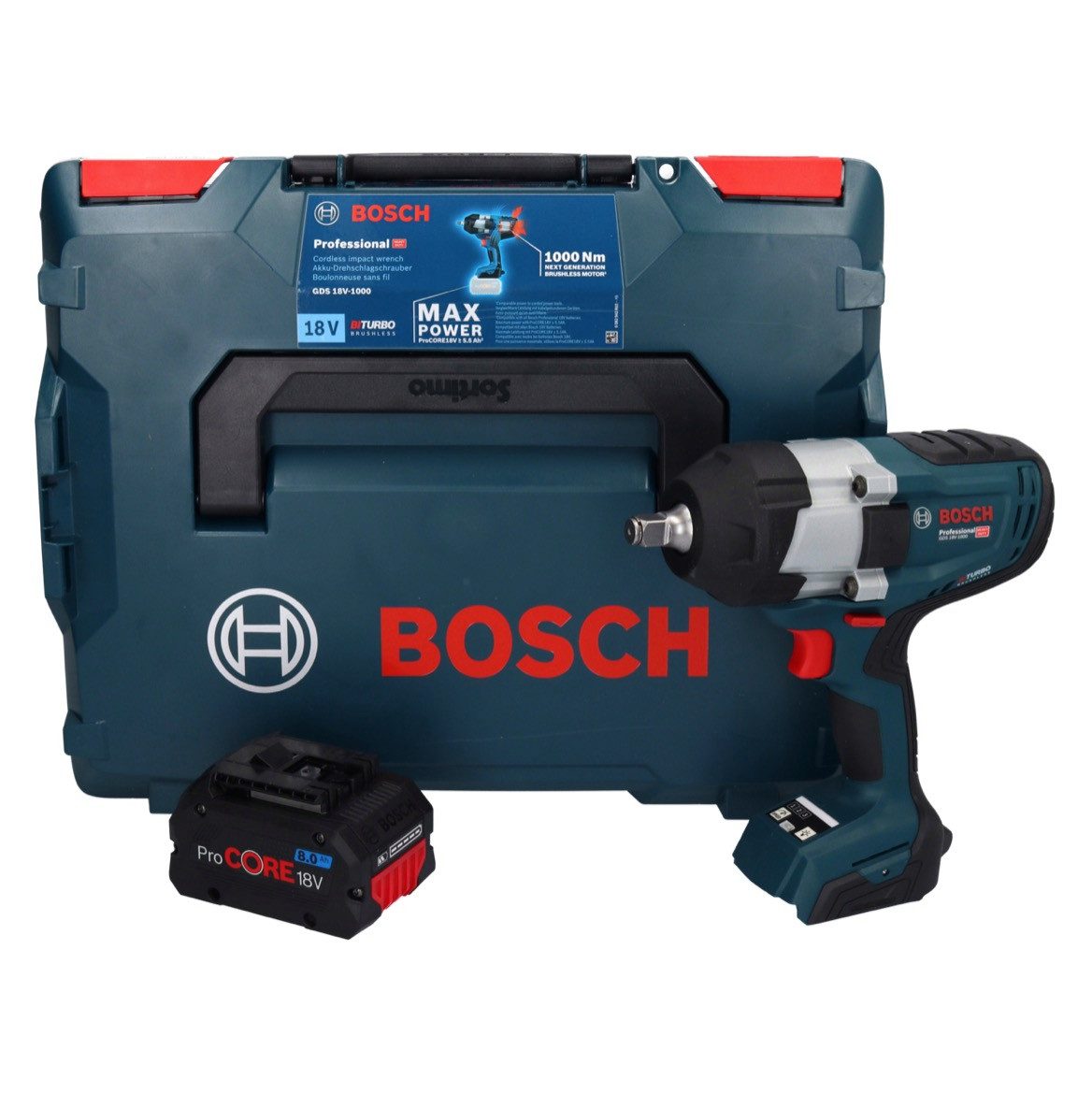Thumbnail - Bosch Professional Akku-Schlagschrauber GDS 18V-1000 Professional Akku Drehschlagschrauber 18 V 1000 Nm BITUR