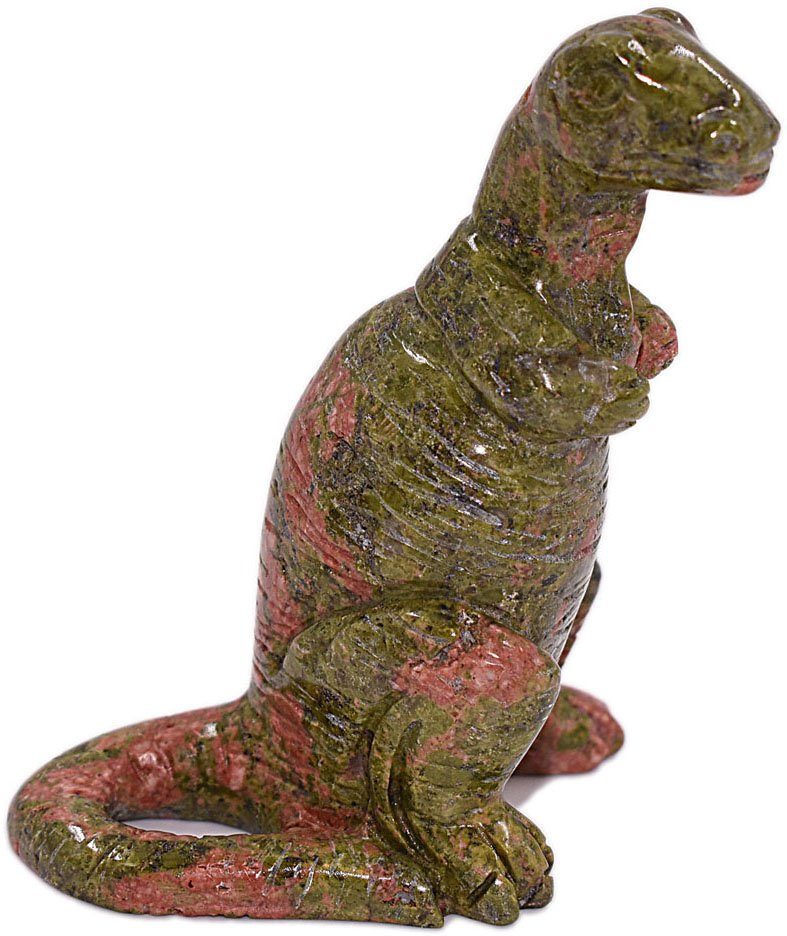 Firetti Tierfigur Schmuck Geschenk Dekofigur Farbstein Edelstein Dinosaurier Unakit (1 St), Perfekt zu jedem Anlass - Geburtstag, Weihnachten!