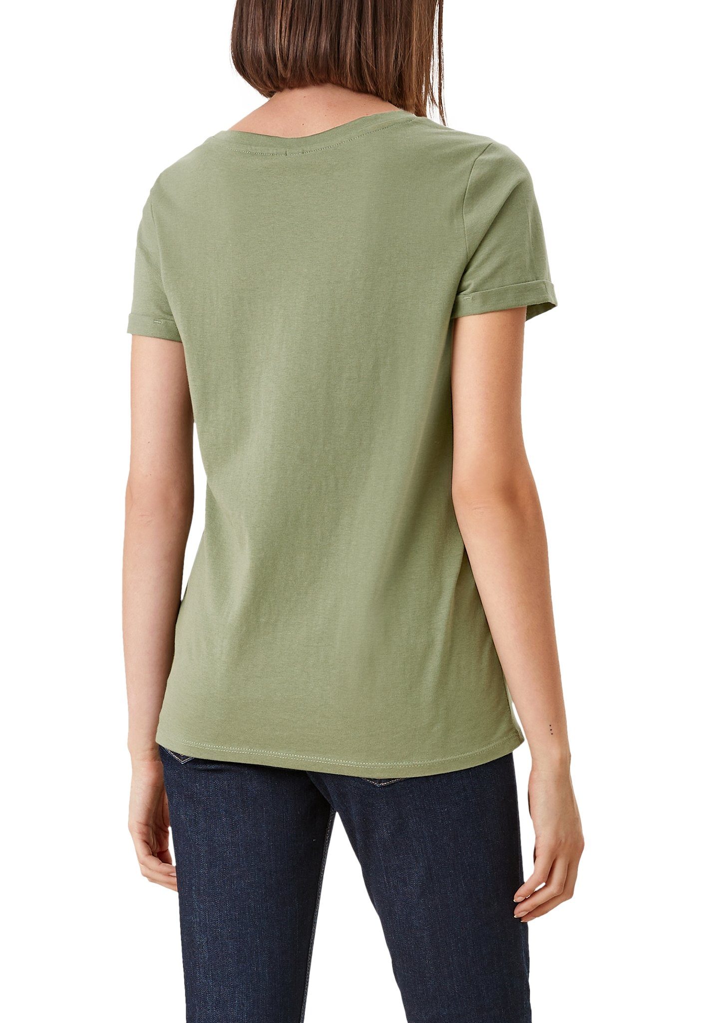 QS T-Shirt T-Shirt Grün