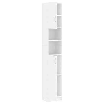 DOTMALL Badezimmer-Set Badezimmerschrank Weiß 32×25,5×190 cm Holzwerkstoff