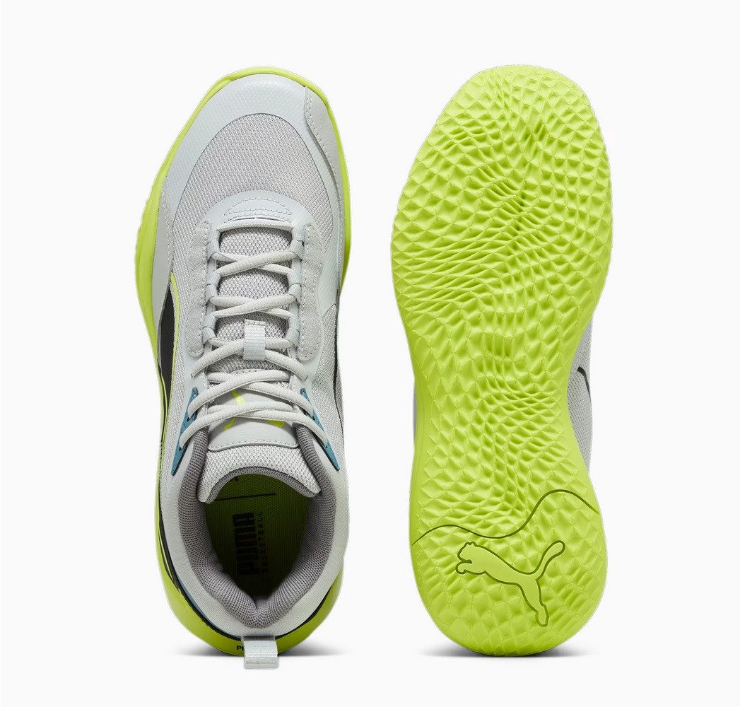 PUMA Indoor-Hallenschuhe Playmaker Pro grau/lime Herren Badmintonschuh