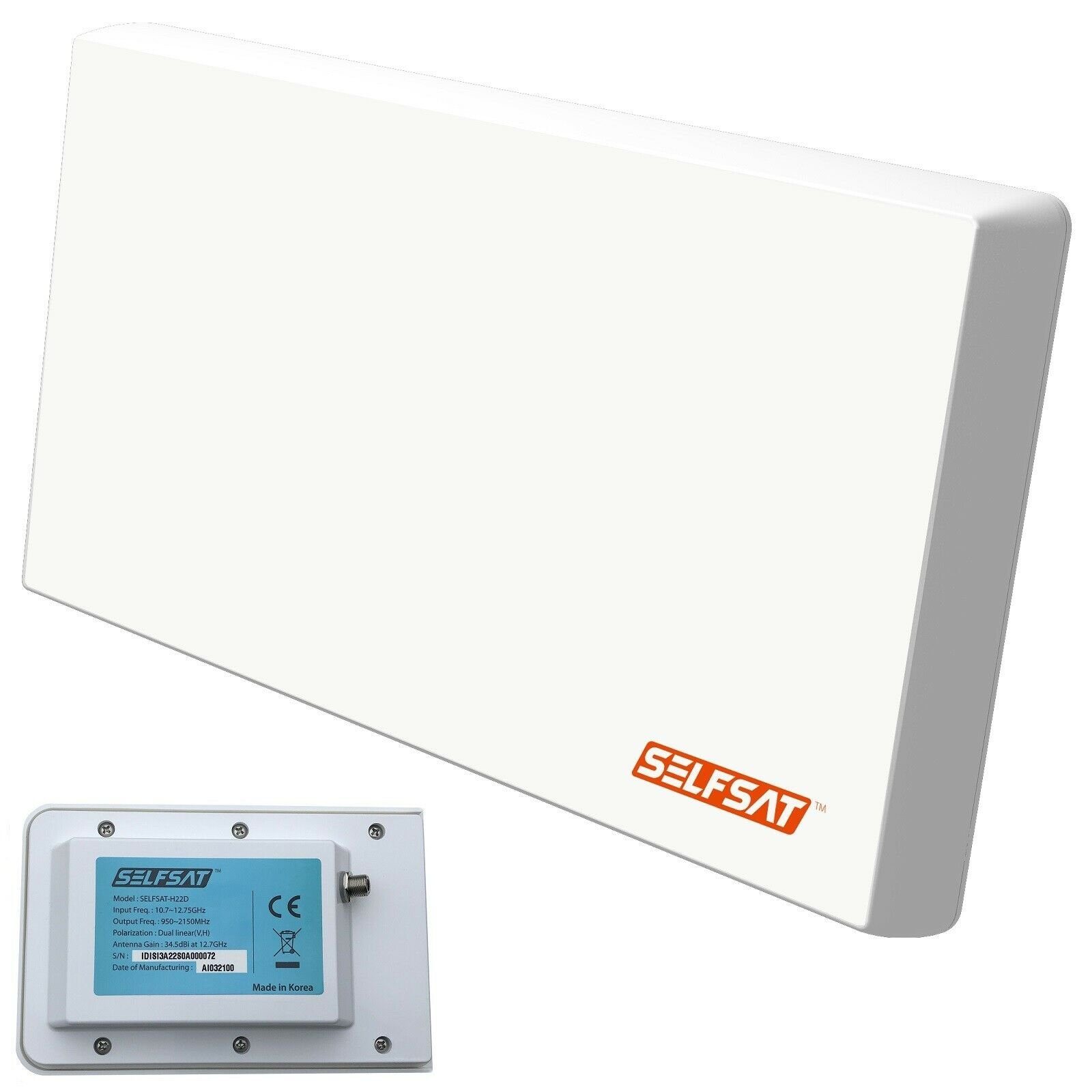 Selfsat SELFSAT H22D+ Single Antennen-Set Flachantenne mit integriertem und Flachantenne