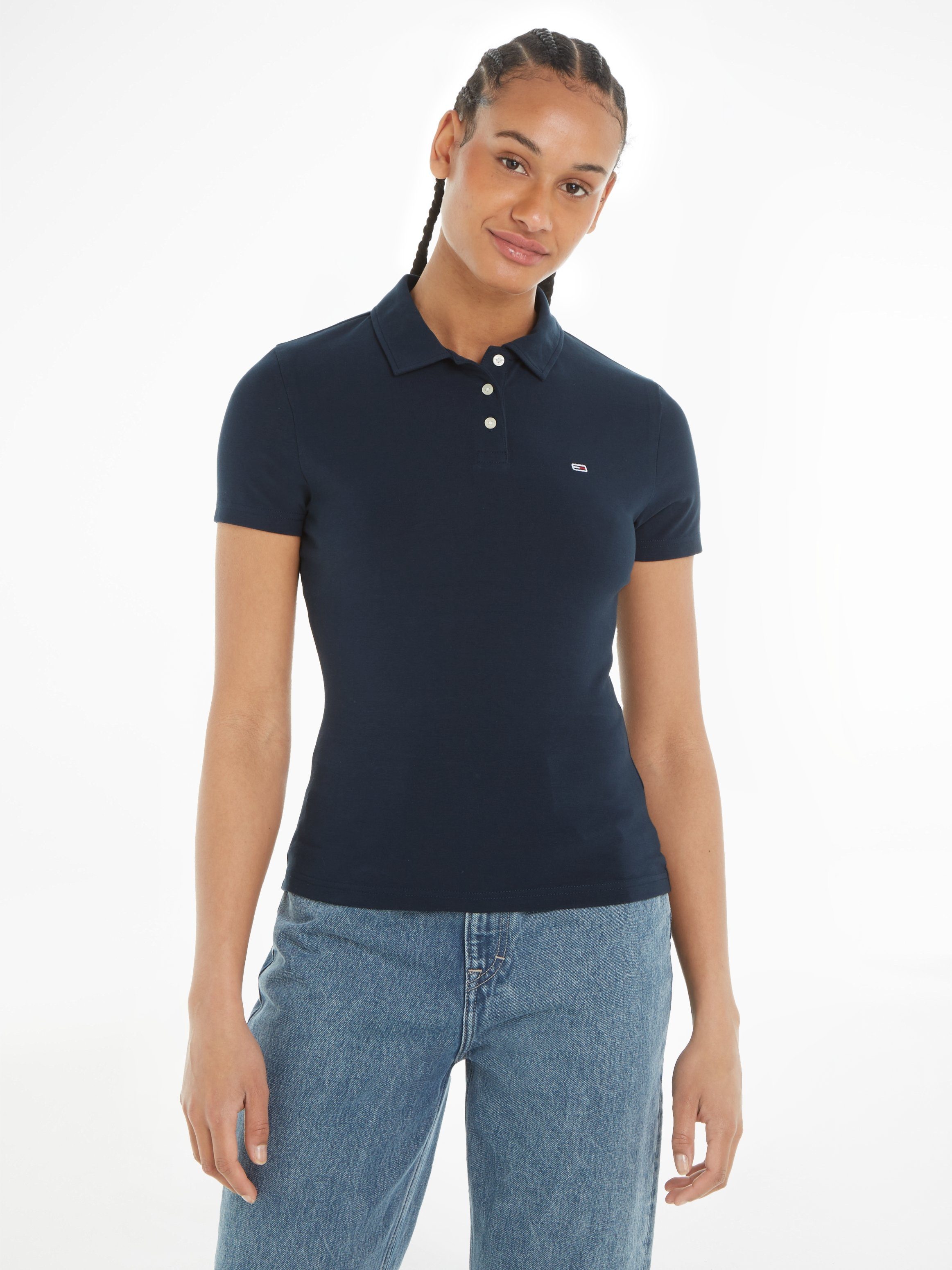 Tommy Jeans Poloshirt mit kurzer Knopfleiste