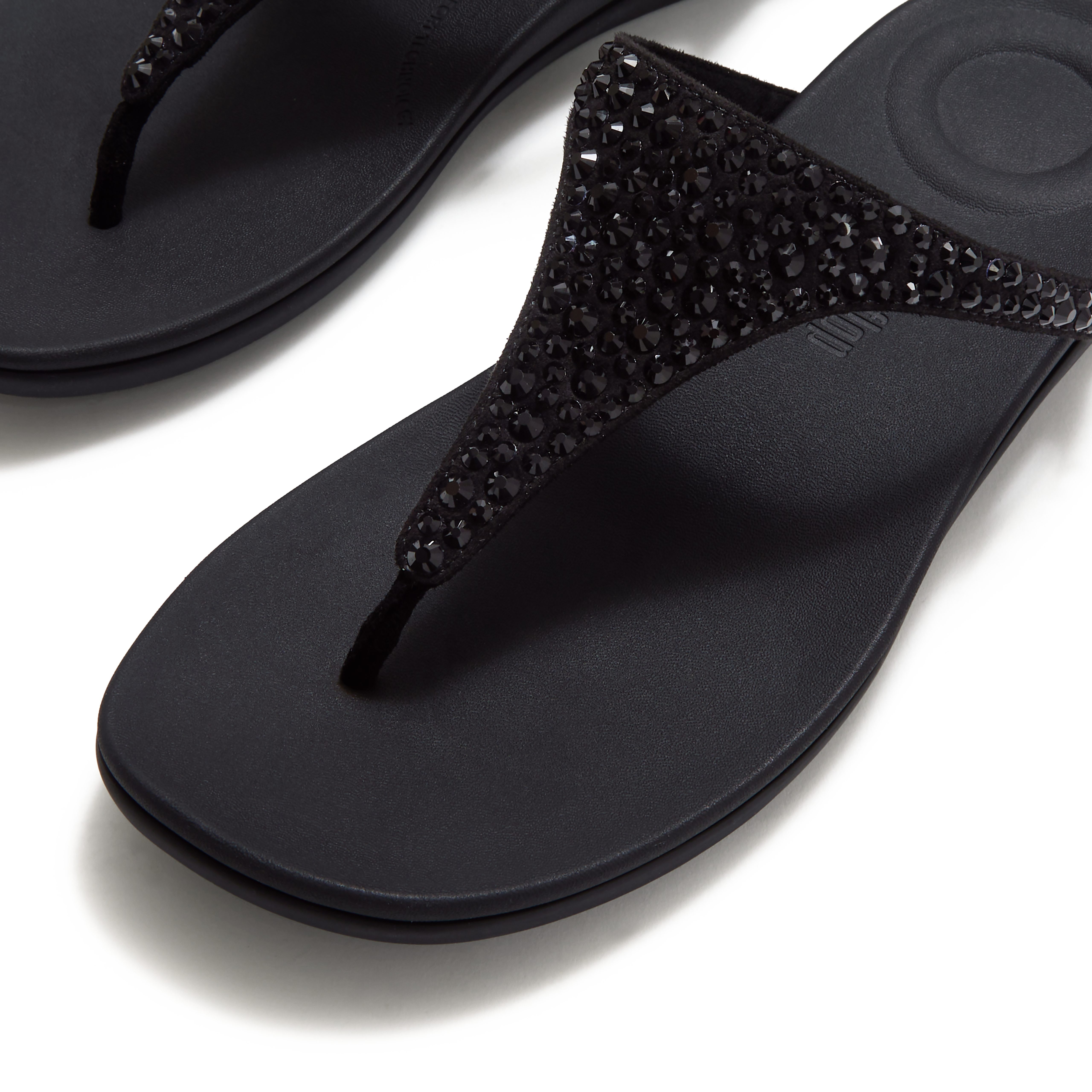 Fitflop SOLAY MIXED-CRYSTAL TOE-POST SANDALS Zehentrenner Dianette, Schlupfschuh, Sommerschuh mit edlem Glitter