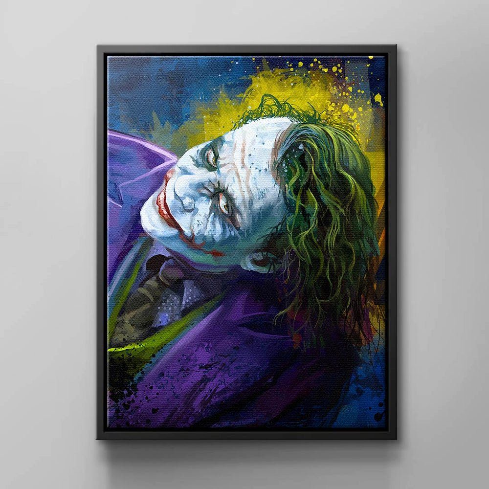DOTCOMCANVAS® Leinwandbild, Joker Wandbild von schwarzer Rahmen