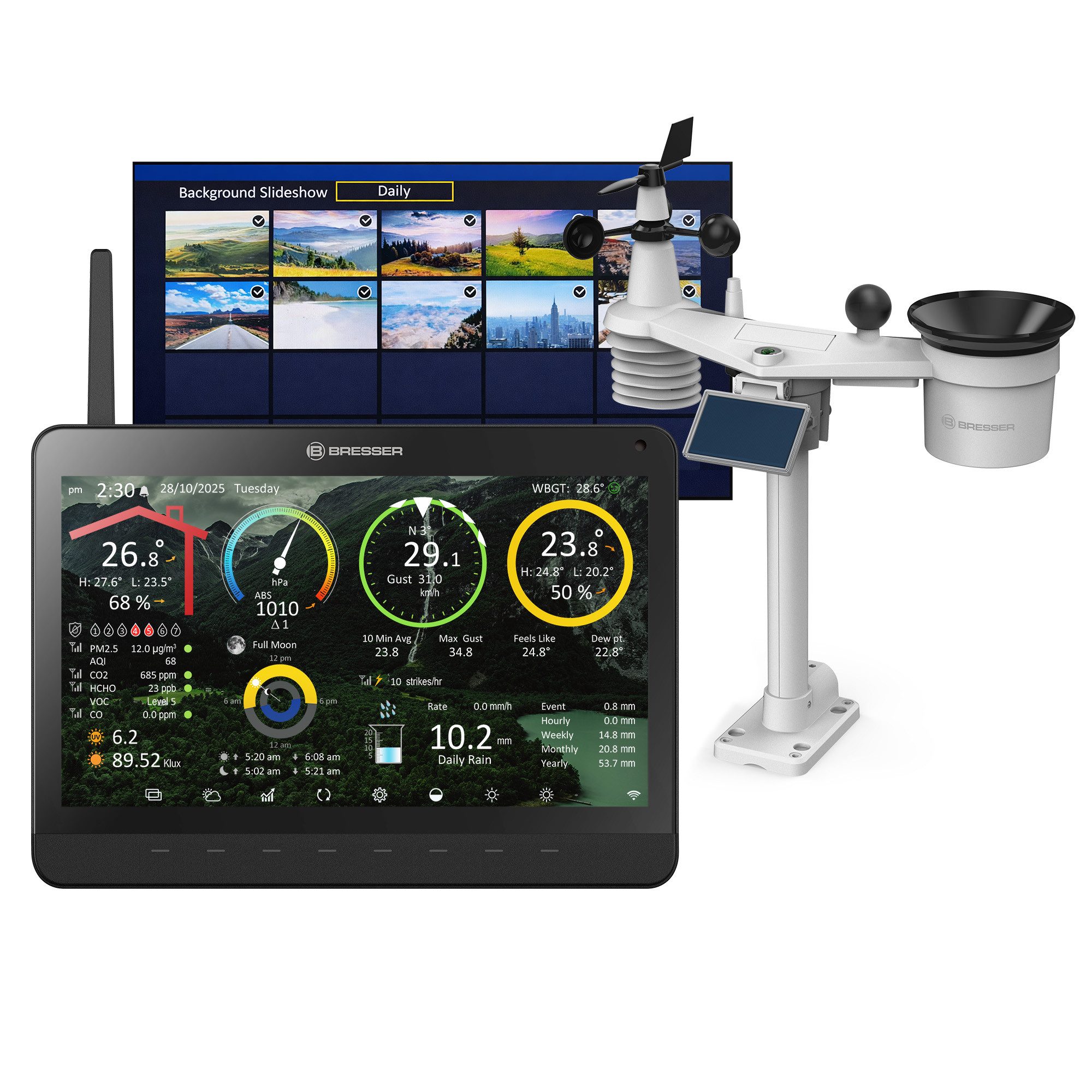 BRESSER BRESSER MeteoChamp 9-in-1-WLAN-Wetterstation mit digitalem Bilderrahm… Wetterstation