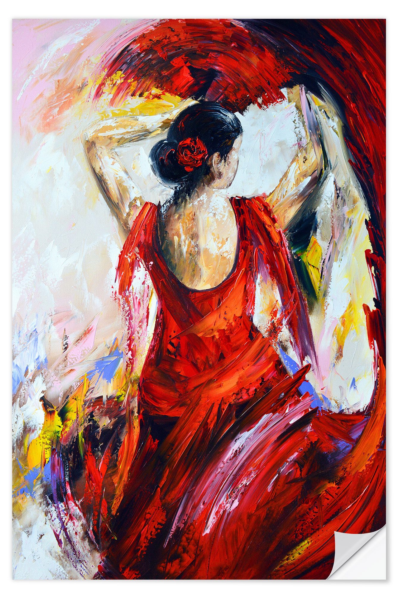 Posterlounge Wandbild Flamenco-Tänzerin III, Theheartofart Gena, erhältlich als Poster, Leinwandbild, Wandsticker oder Acrylglasbild