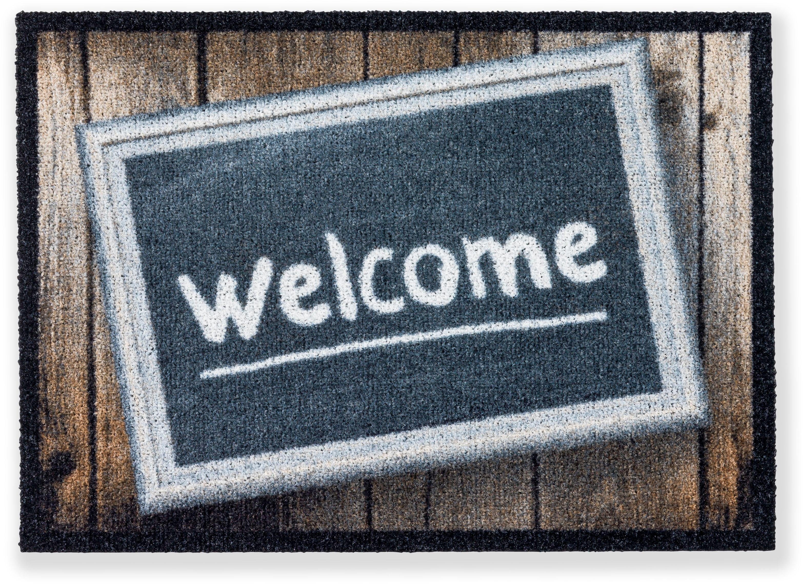 ASTRA Fußmatte Deco Brush 1630, Welcome, rechteckig, Höhe: 7 mm, Schmutzfangmatte, mit Spruch, In -und Outdoor geeignet
