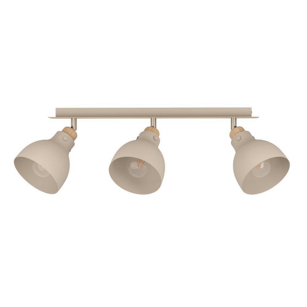 EGLO Deckenspot ARRECIFE Deckenstrahler, Stahl, E27, IP20, Wohnzimmerlampe, Flurlampe, ohne Leuchtmittel, Spot, L74,5 x B14,5 x H23,5 cm, braun, nickel-matt, 3X28W exkl.