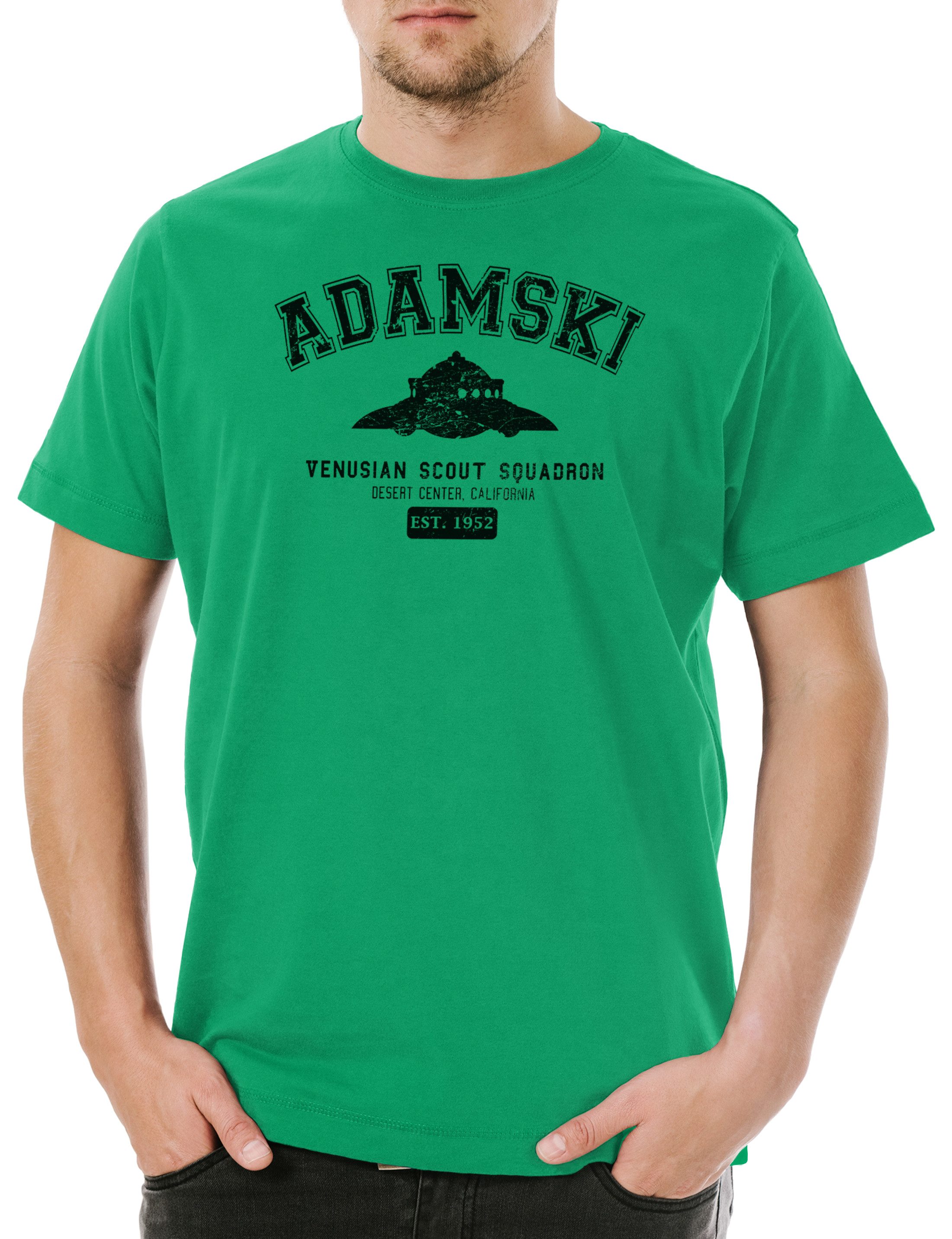Print-Shirt Adamski Venusian Scout Squadron Herren T-Shirt George Alien UFO Ship