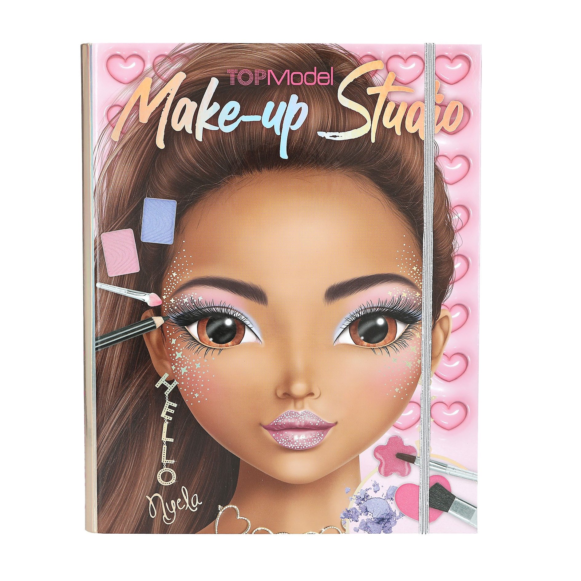 Depesche Schmuckset TOPModel Makeup Kreativ-Mappe mit Model Motiven zum Selbstgestalten, Inkl. Make Up Palette und Pinseln