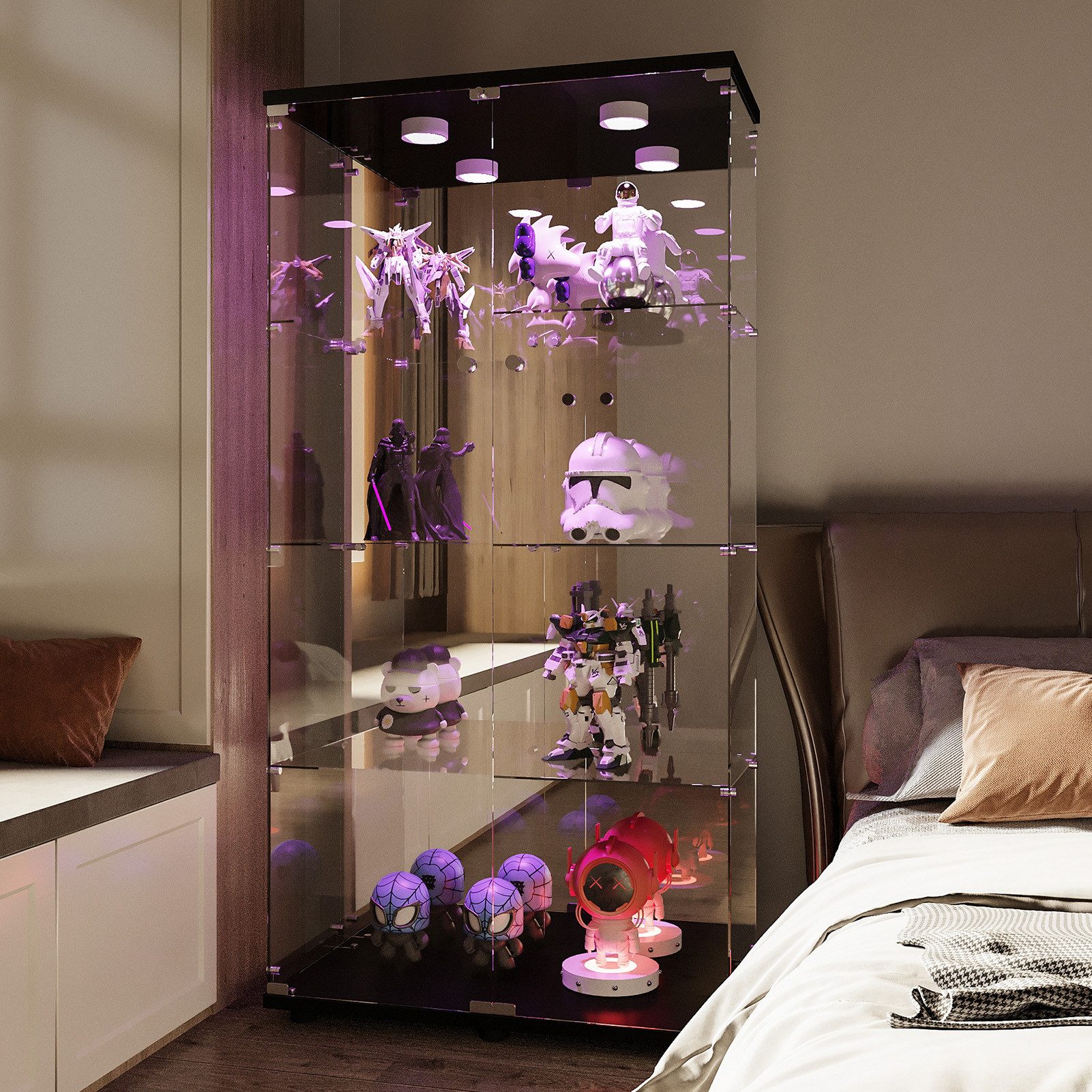 Furnishings Home Glasvitrine Vitrine Doppeltür Eckvitrine, günstig online kaufen