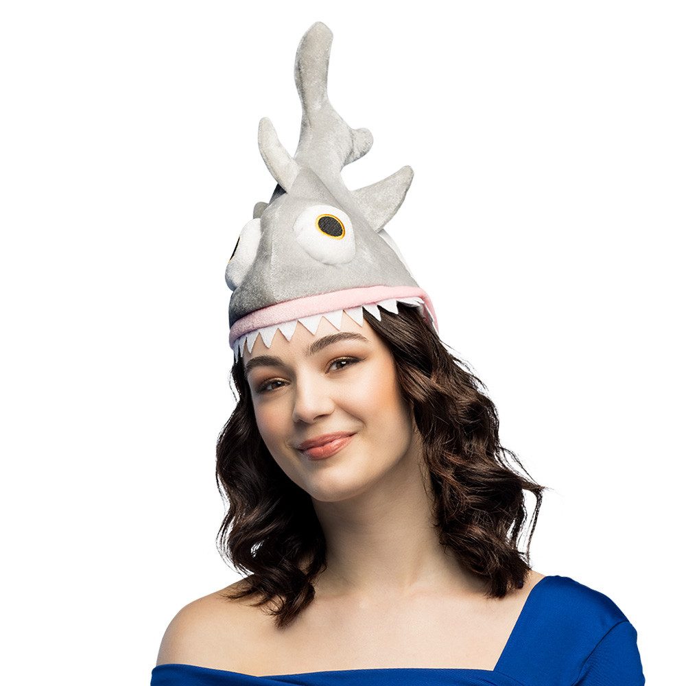 Boland Kostüm Hut Hai lustiger Tierhut im Haifisch-Design Unisex grau 59 cm, stabil verarbeitet und auffälliger Look