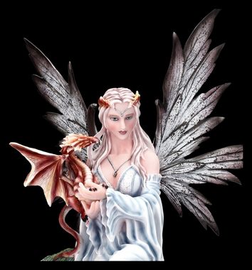 Figuren Shop GmbH Fantasy-Figur Elfen Figur Tagaria mit rotem Drachen - Fantasy Fee Dekofigur