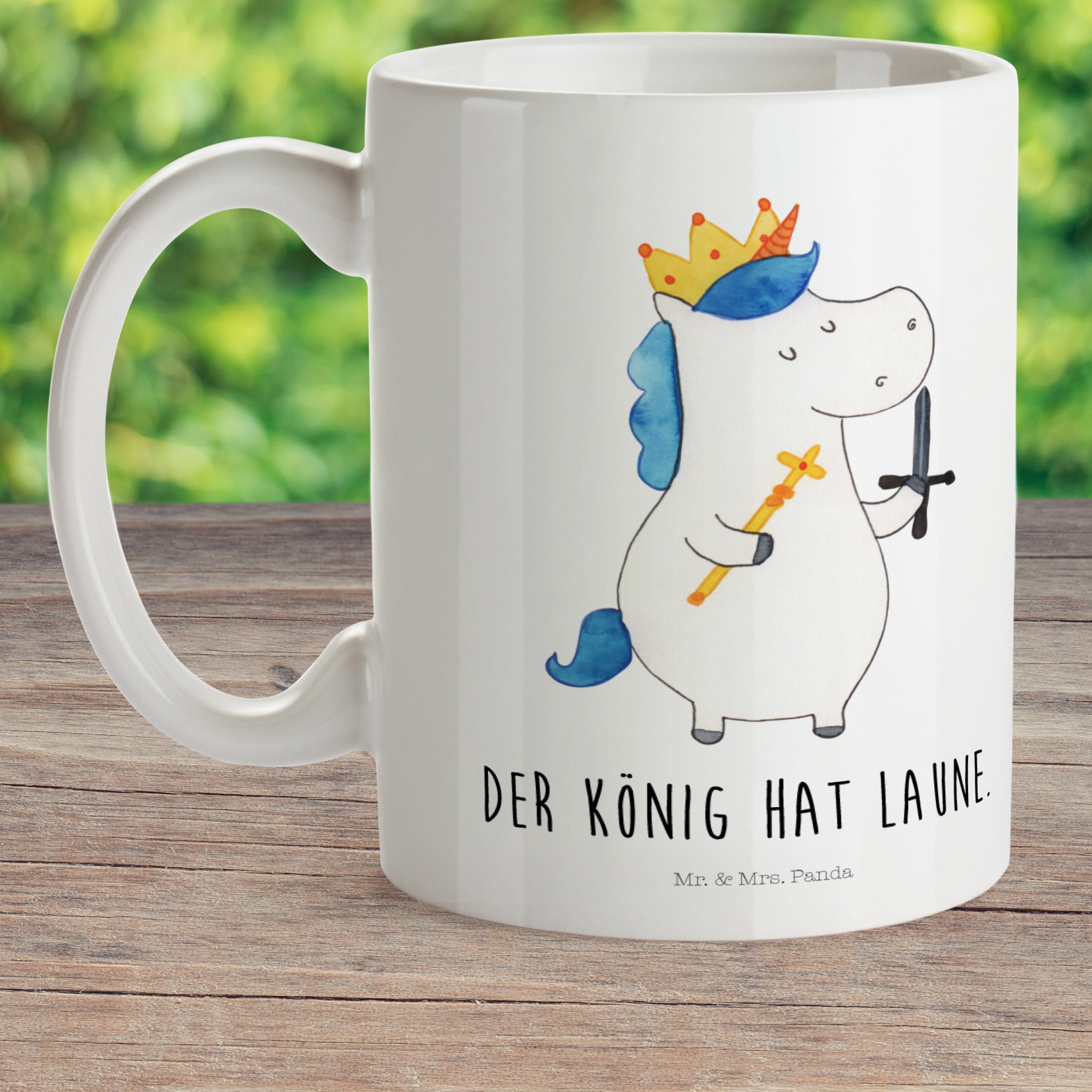 Weiß König Einhorn Mr. mit Geschenk, Kunststoff Kinderbecher Mrs. Panda & Ritter, Pegasus, Trinkbe, Schwert - -