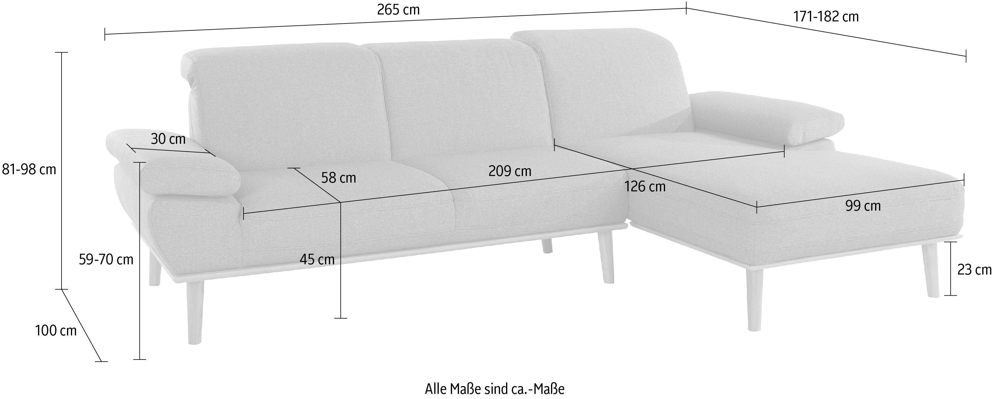 wahlweise mit Ecksofa andas und Armteilverstellung, incl. Kopf- Rückenverstellung Lillehem,