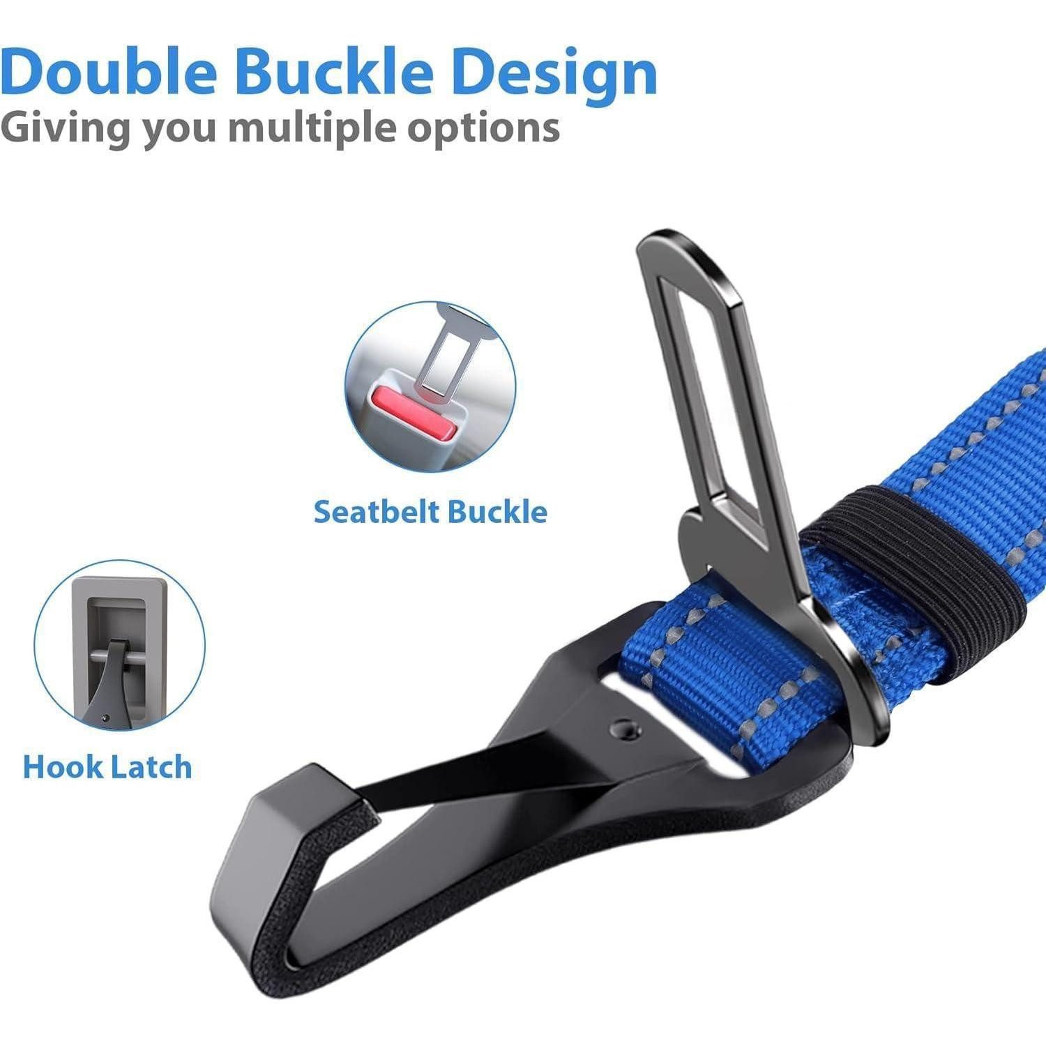 LuxusKollektion Autohundegeschirr Hundegurt einstellbar Universalstecker Auto Ozeanblau