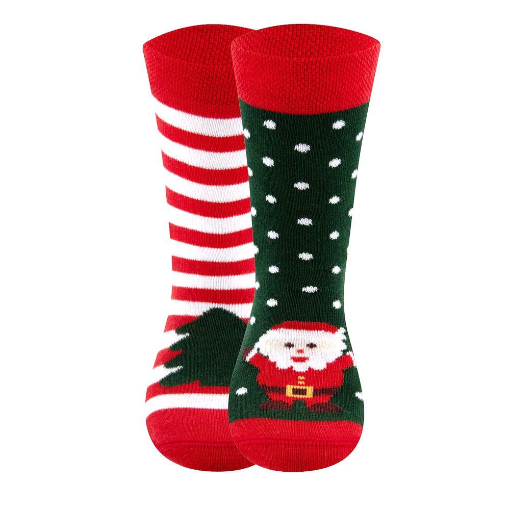 Xmas (2-Paar) Socken Weihnachtsmann/Tanne Socken Ewers