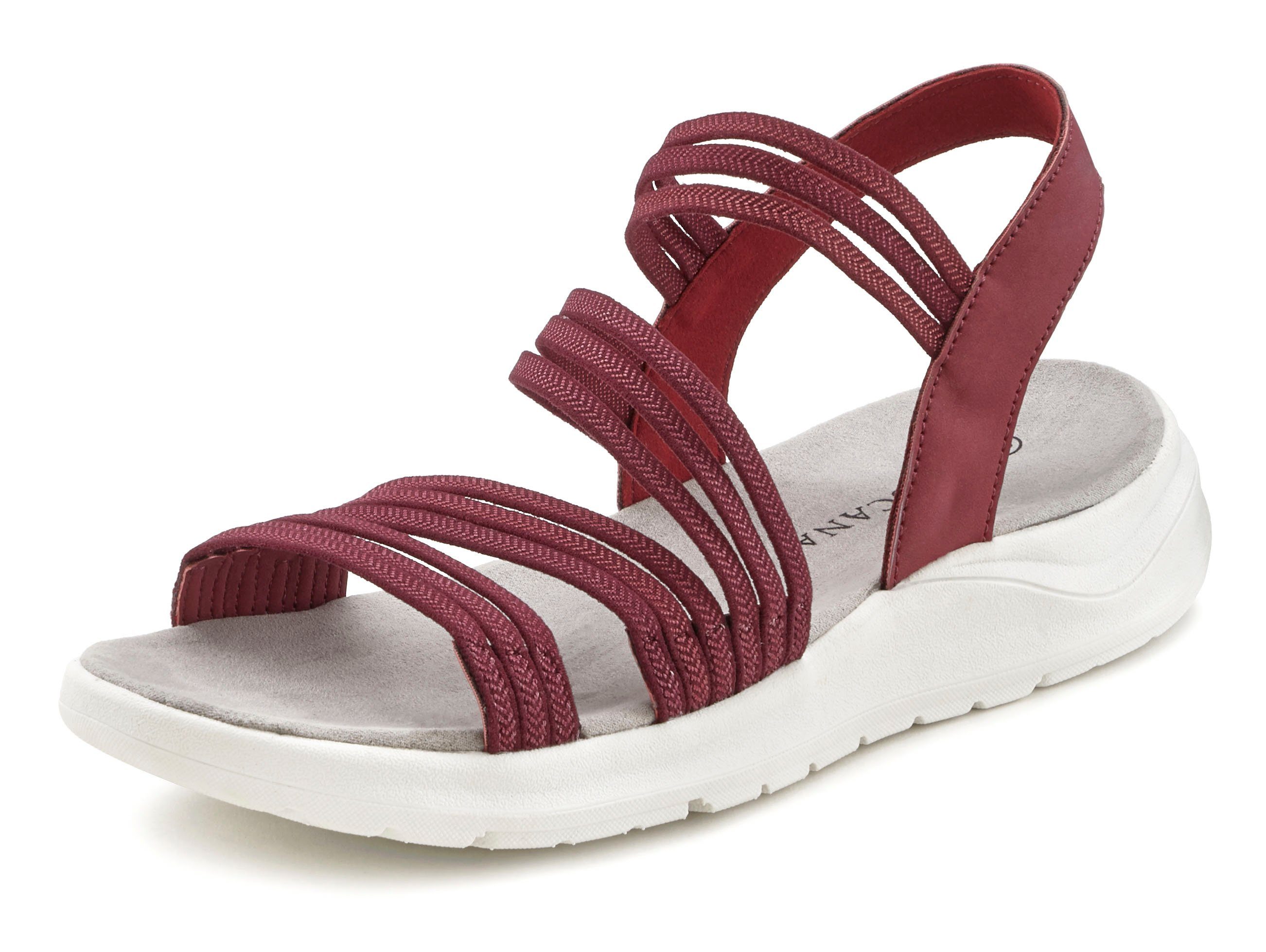 Riemchen Sandalette, LASCANA Sandale Sommerschuh, Sohle,elastische VEGAN ultraleichter