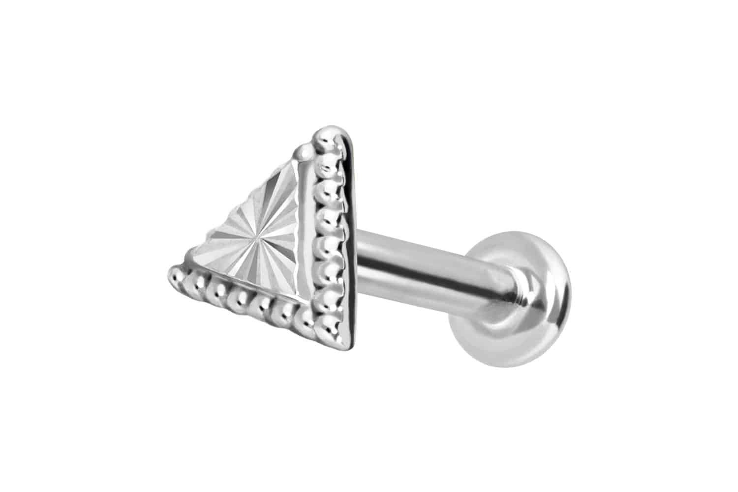 PIERCINGLINE Piercing-Set 14 Karat Gold Labret mit Innengewinde DREIECK (Labrets, 1-tlg)